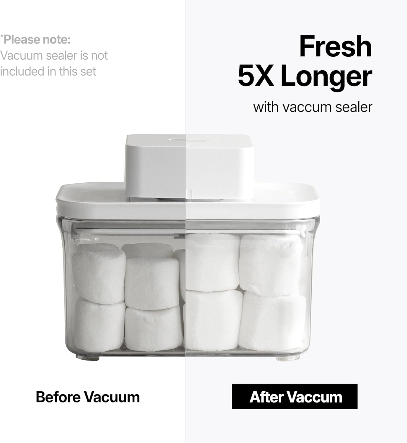 Premium Airtight Food Storage Containers, Mini Square 3pc/set(0.32qt), Smart One-Click Seal Lid, No Hinges, 100% Leak Proof, BPA-FREE, Dishwasher, Freezer & Microwave Safe