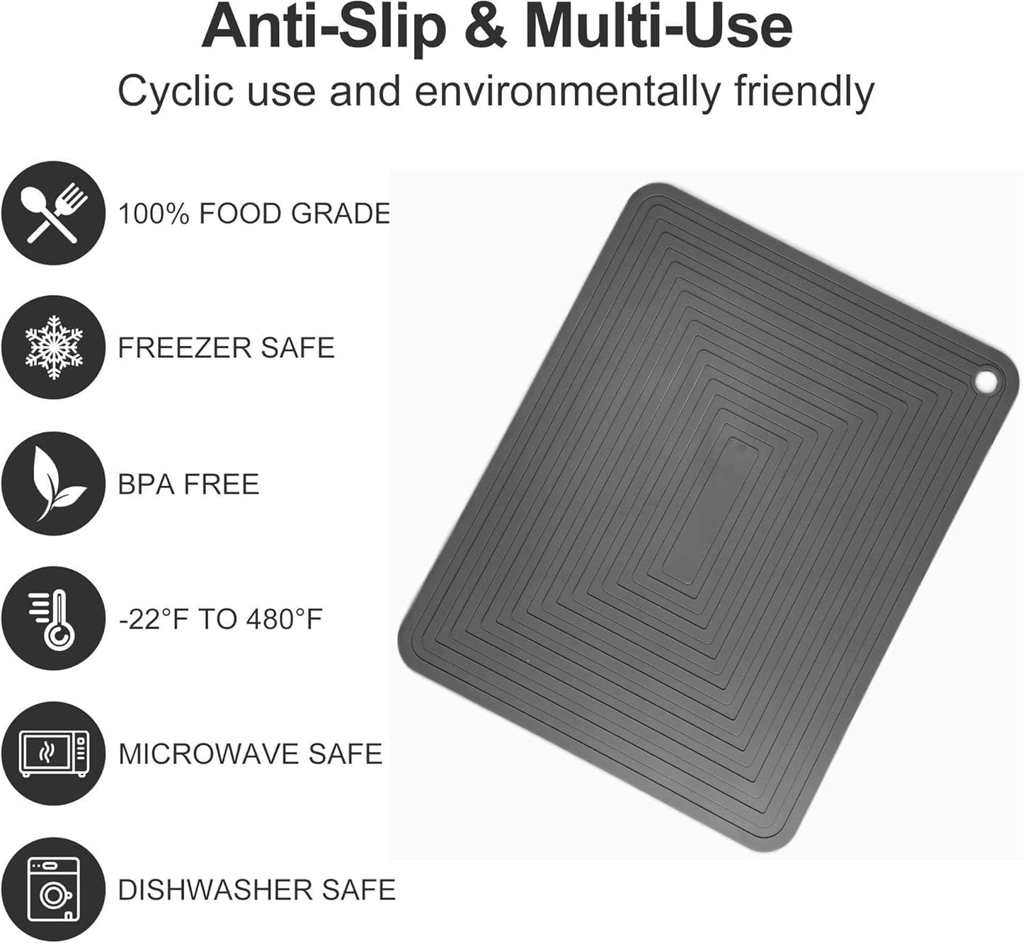 Silicone Trivets Mats Set 2, Red Silicone Hot Pads for Kitchen, Multi-Purpose Heat Resistant Pot Holders, 9 x 12 Inches