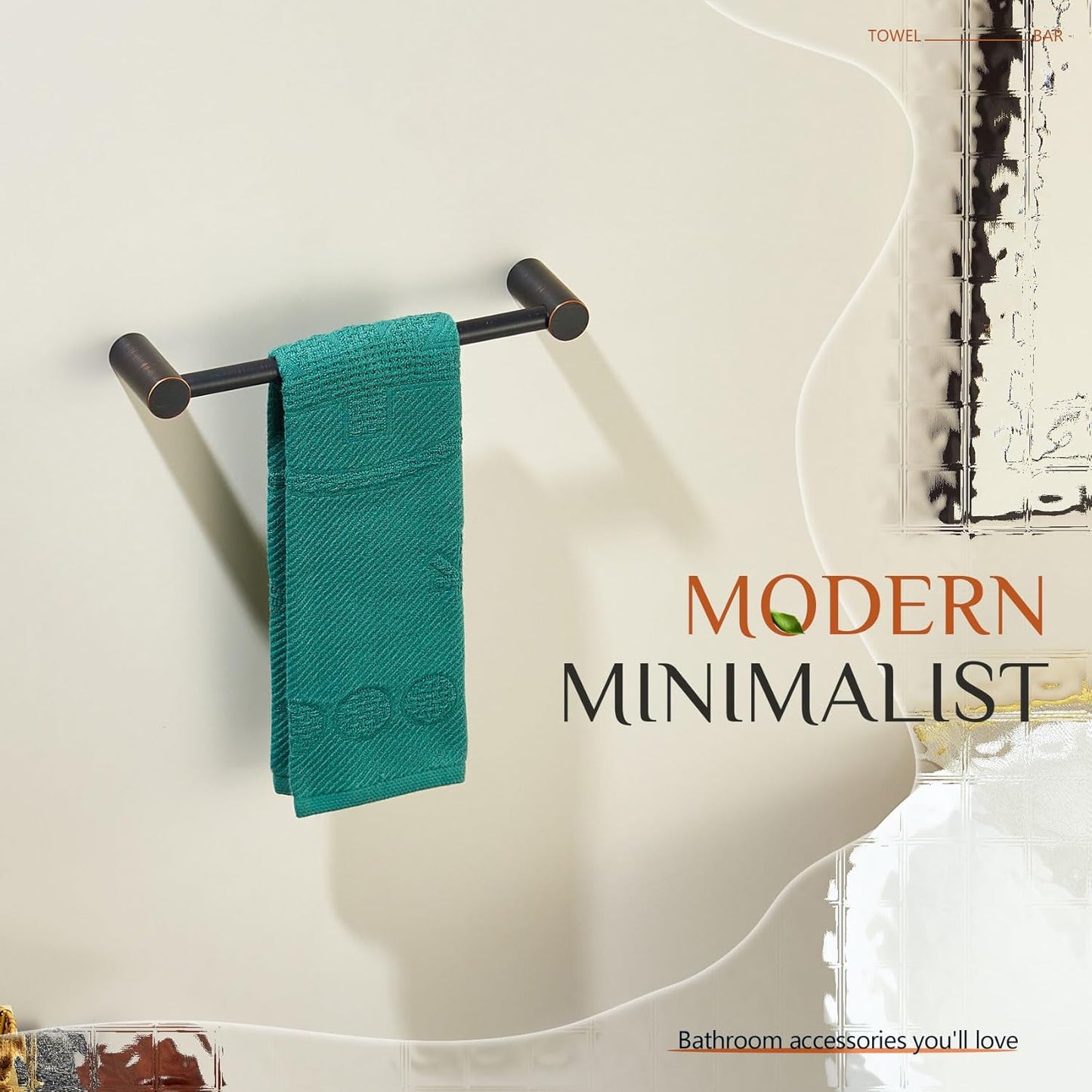 KOKOSIRI Bathroom Towel Holder 12-Inch Hand Towel Bars Wall Mounted Bathroom Hardware Accessories Oil Rubbed Bronze Stainless Steel, B4007ORB-L12