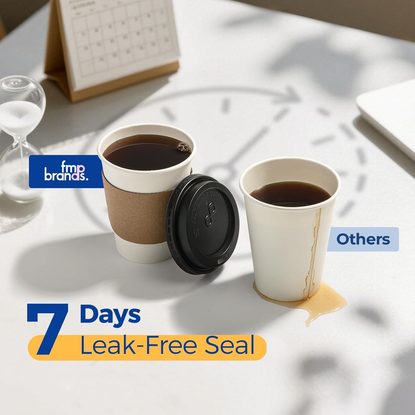 Fit Meal Prep 500 Pack 12 oz Disposable Coffee Cups with Lids, Sleeves, Leak-Proof To Go Coffee Cups with Lids, Durable Paper Cups for Hot Beverage, Home, Office, Party