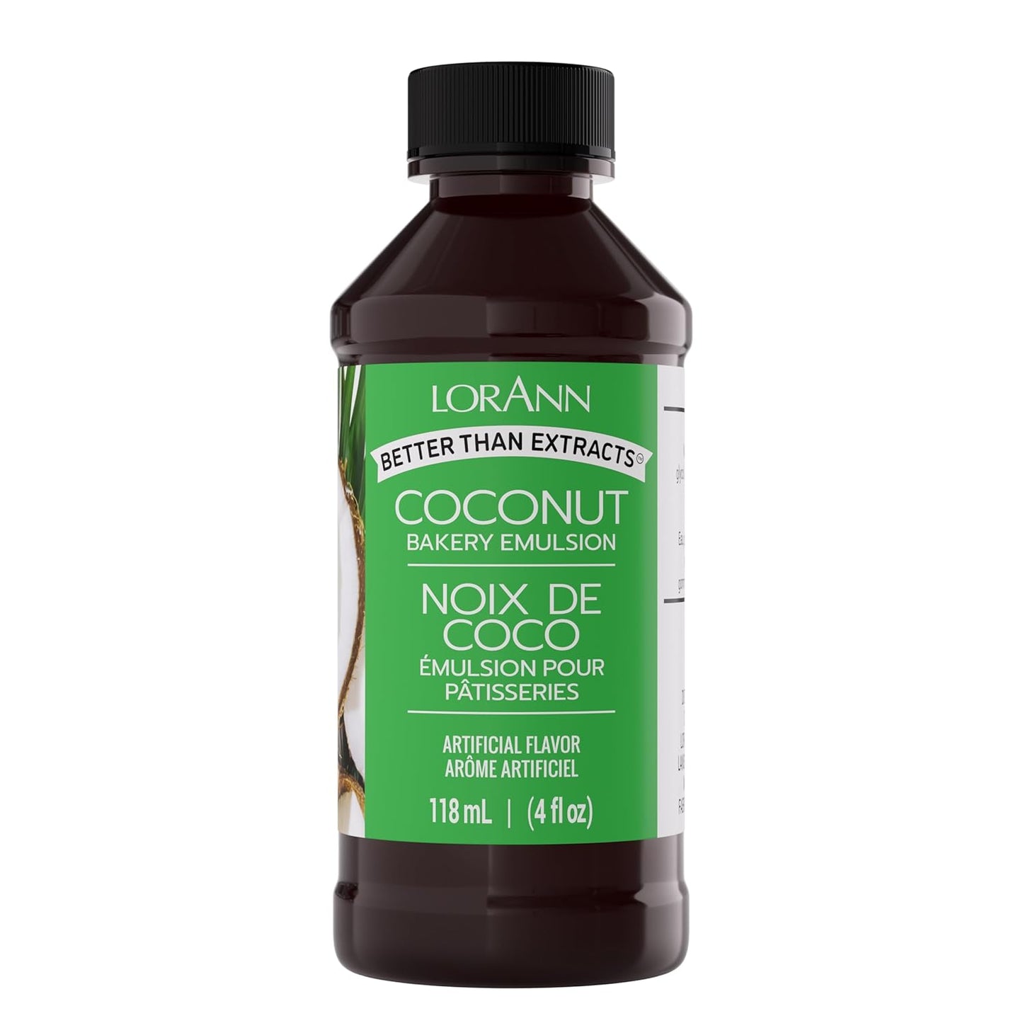 LorAnn Oils Coconut Bakery Emulsion: True Essence, Ideal for Boosting Fruit Tones in Cakes, Cookies & Desserts, Gluten-Free, Keto-Friendly, Extract Substitute Essential for Your Kitchen, 4 Oz