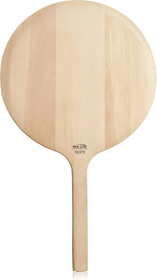 New Star Foodservice 50370 Restaurant-Grade Wooden Pizza Peel, 19" L x 19" W Plate, with 14" L Wooden Handle, 33" Overall Length