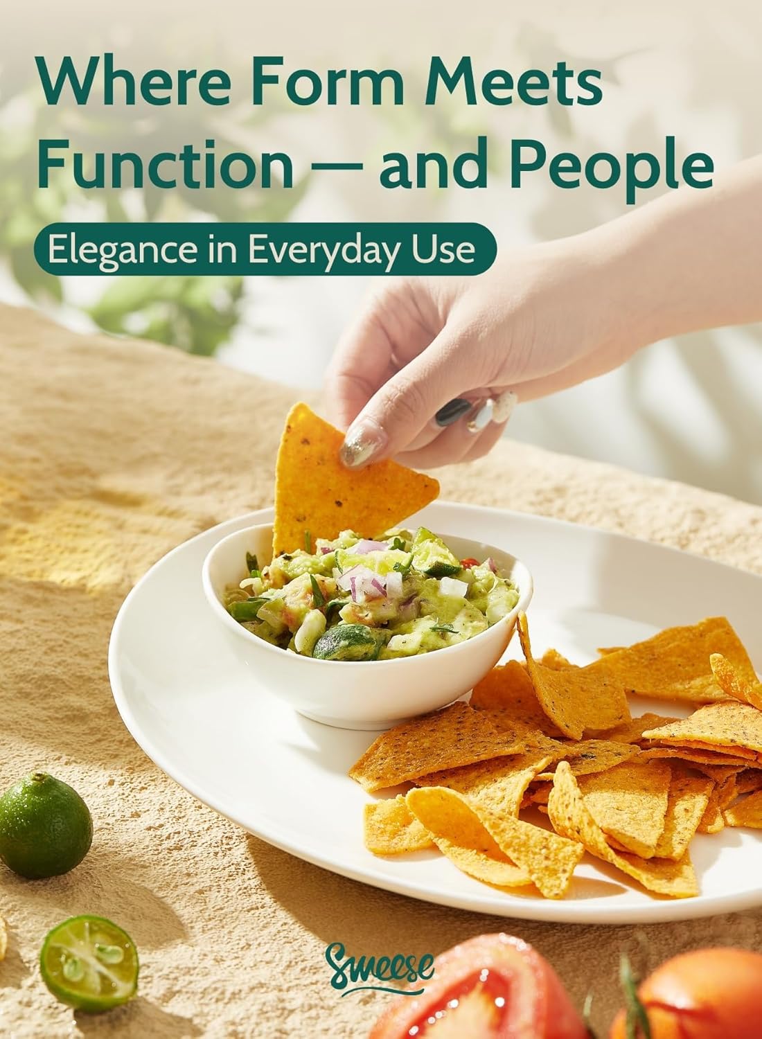 Sweese 4 oz Porcelain Bowls Set of 6 - White, Small Dipping/Snack/Sauce/Condiment Dish - Microwave, Dishwasher Oven Safe