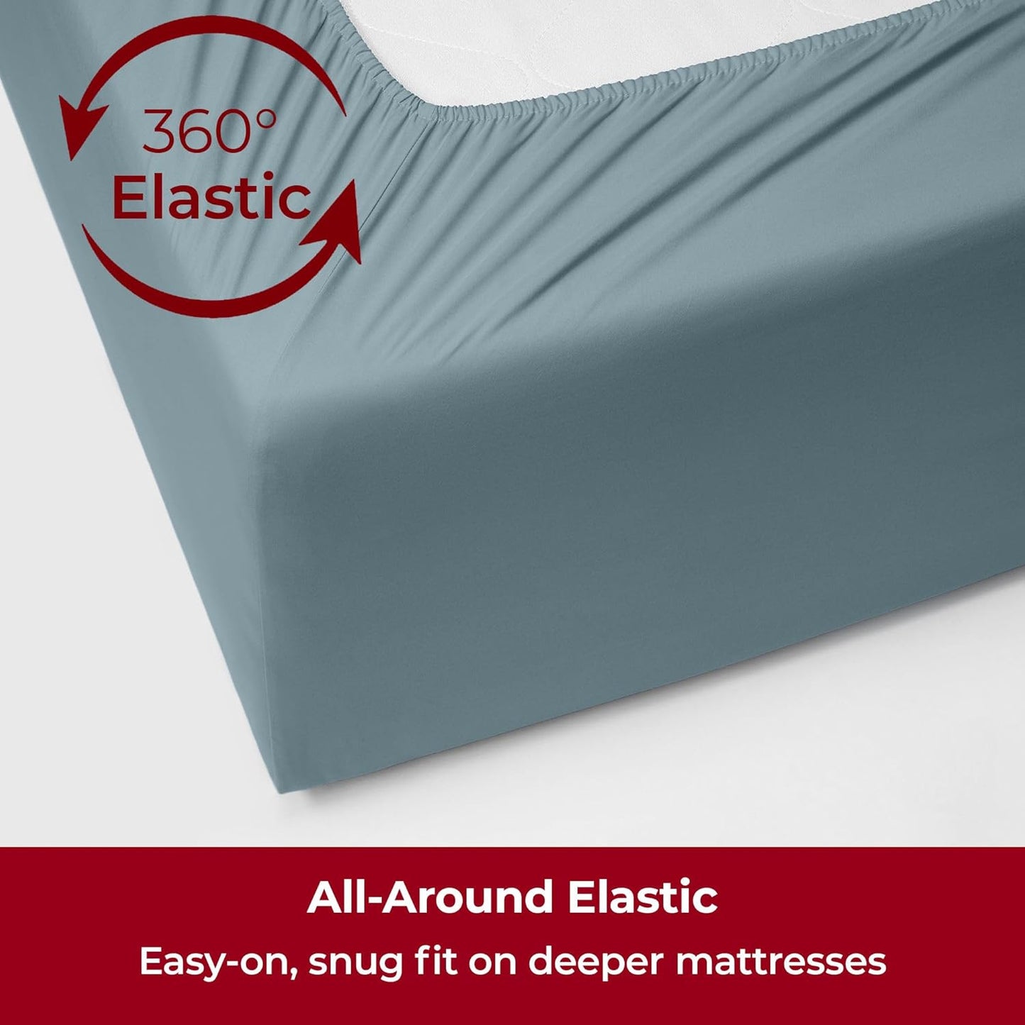 Mellanni Extra Deep Twin Sheets - 3 PC Iconic Collection Bedding - Hotel Luxury, Ultra Soft, Cooling Bed Sheets - Wrinkle, Fade, Stain Resistant (Twin, Spa Blue)