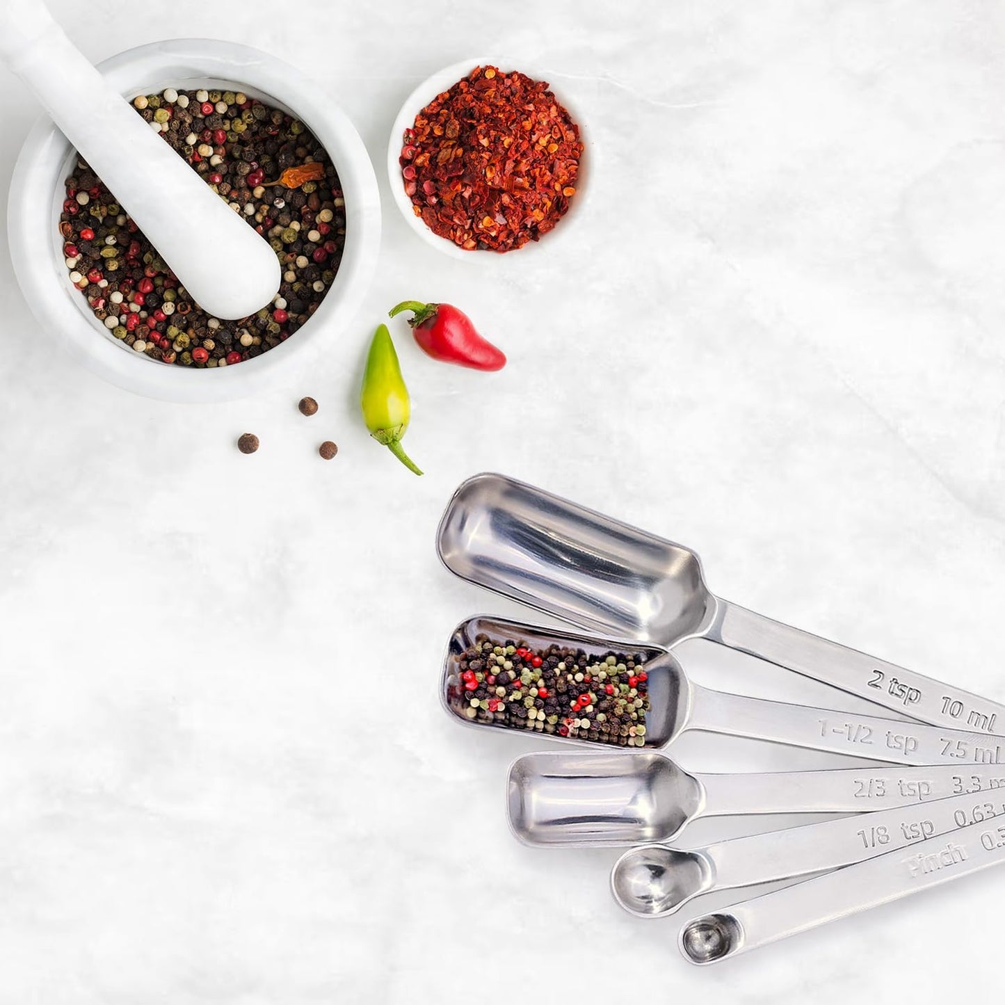 King Arthur Baking Company Odd-Sized Measuring Spoons, 18/8 Stainless Steel, 5-Piece Set