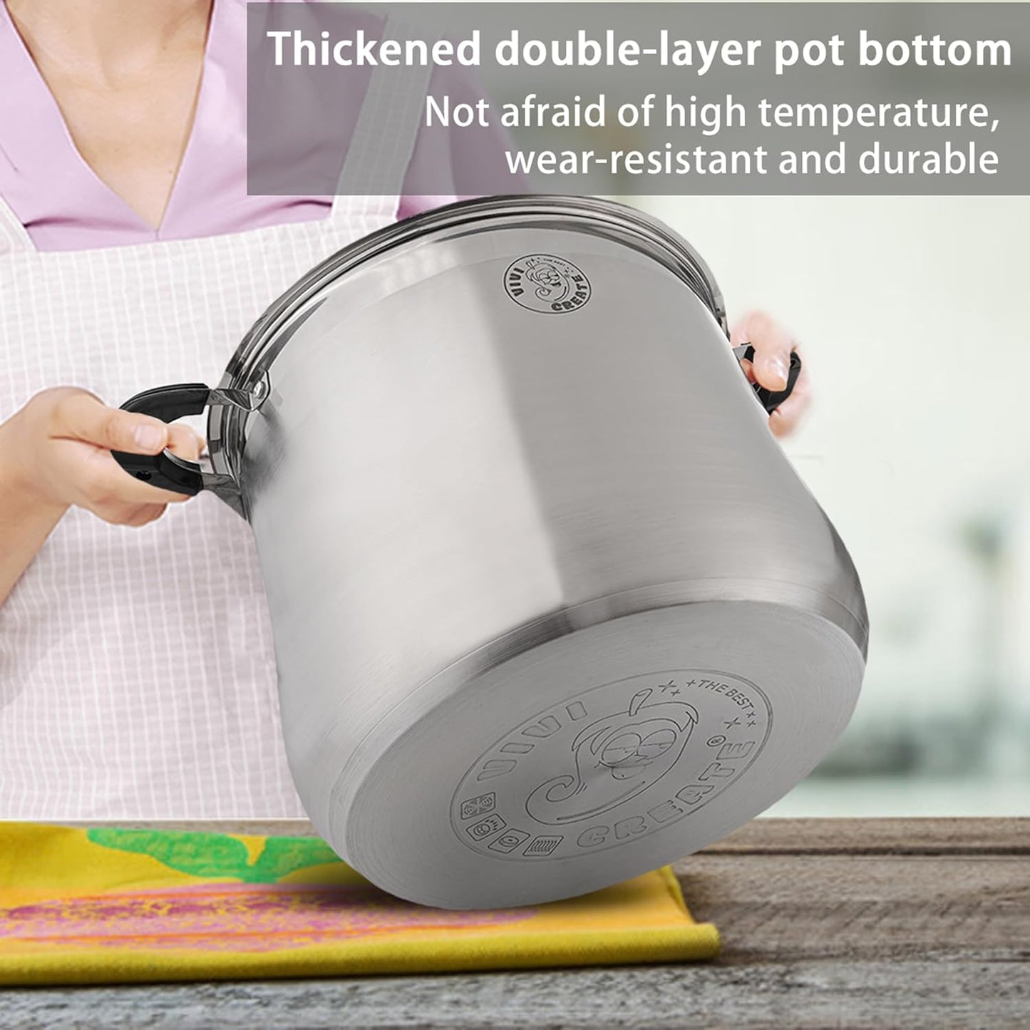 Vivicreate Stainless Steel Stock Pot with Lid for Induction Cooking Boiling Pasta Stew Soup Large Capacity Cookware with Handles for Kitchen Spaghetti Olla Olla de Acero Inoxidable (22.5 QT)