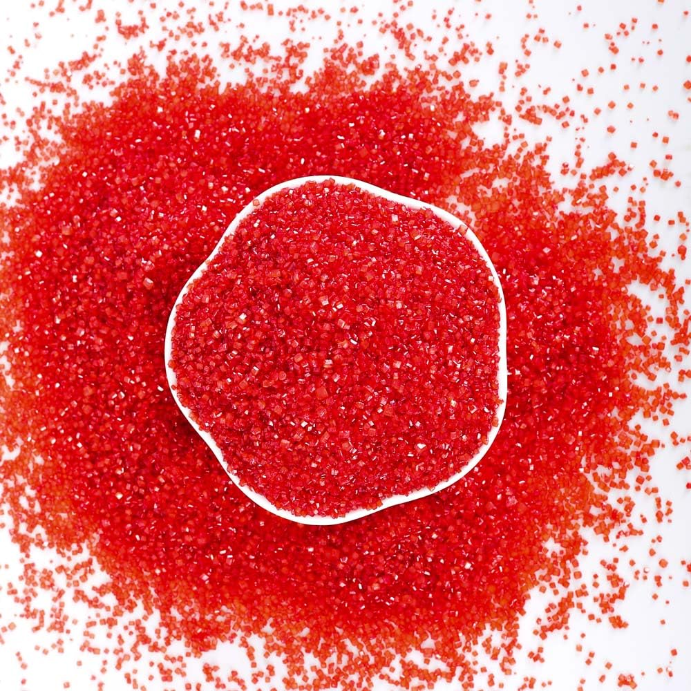 Kasvan Red Sanding Sugar Sprinkles - Edible Sugar Crystals, Baking Cake Decorations, Ice Cream Toppings cupcake Decorating, Wedding Party Chirstmas Supplies, 85g/3.2oz