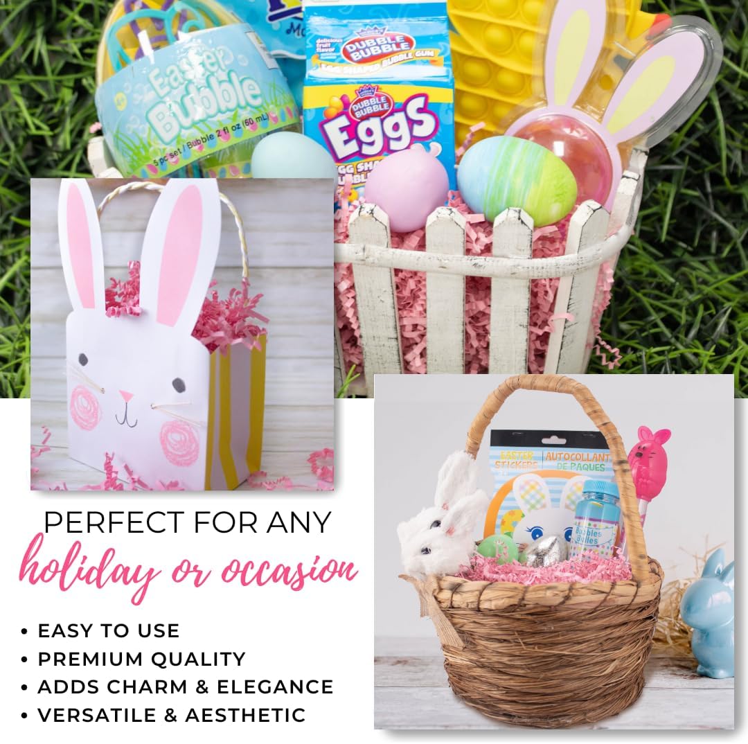 MagicWater Crinkle Cut Paper for Gift Baskets - 2LB - Light Pink - Perfect for Shredded Paper Filler, Basket Filler, Gift Boxes, Bridesmaid Gifts, Halloween Stuffers & More – Ideal for All Occasions