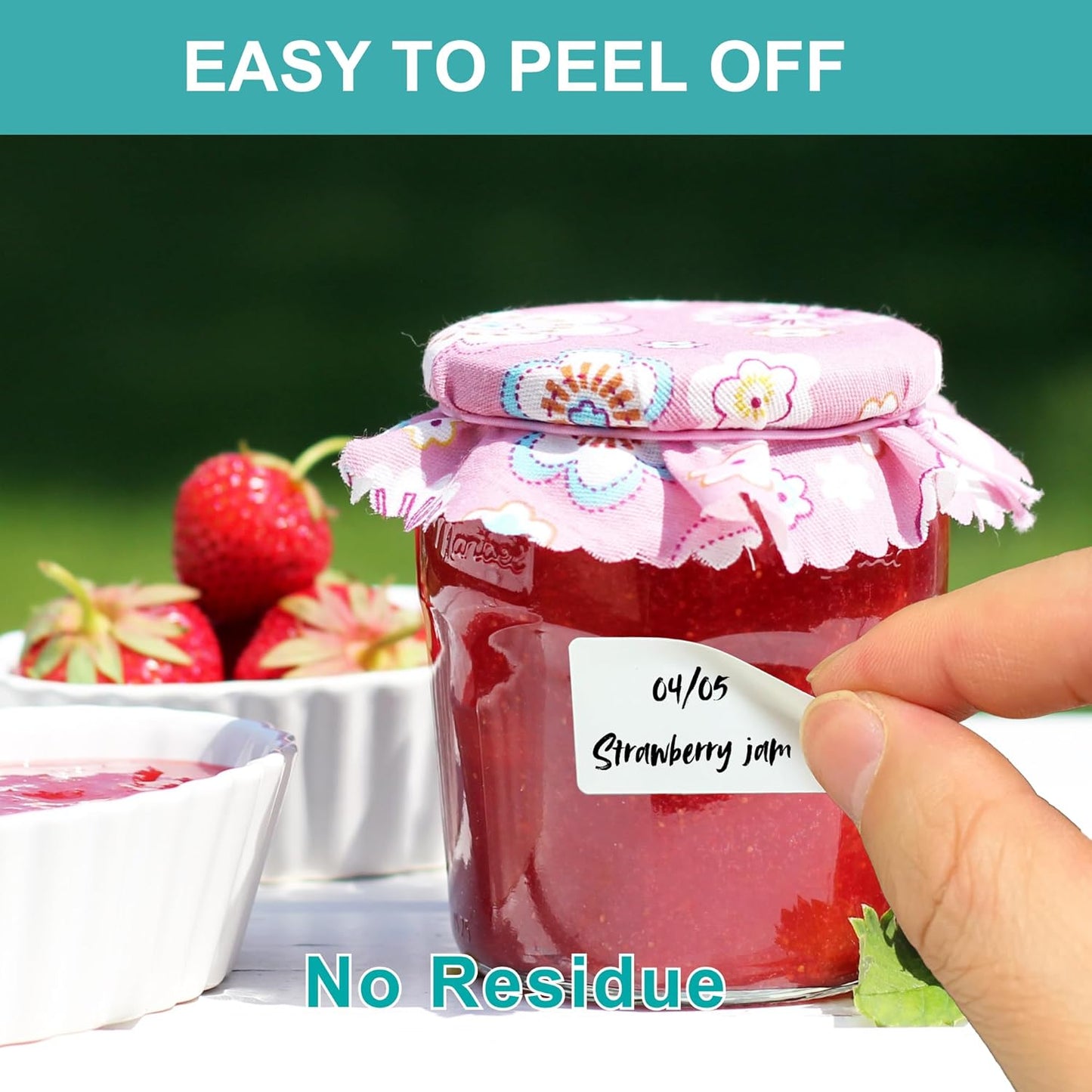 CATIFLIN 1200 Blank Removable Freezer Labels, Waterproof & Oil Resistant Stickers with Perforation Line, Ideal for Food Containers, Jars, and Pantry Organization (1" x 2")