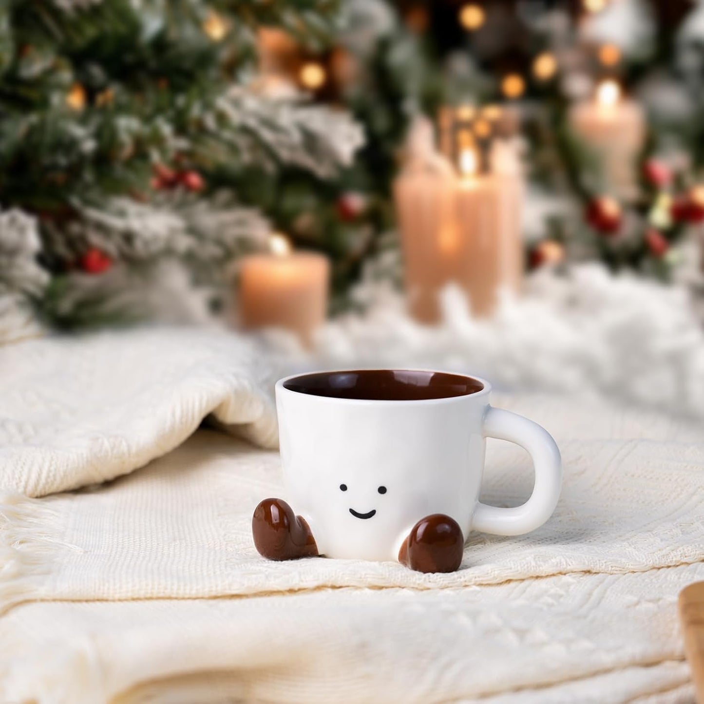 Cute Coffee Mug for Women, Ceramic Funny Coffee Cup - 12 oz Novelty Unique Teacup with Handle - Artistic Coffee Mug for Family, Friends, Coworkers