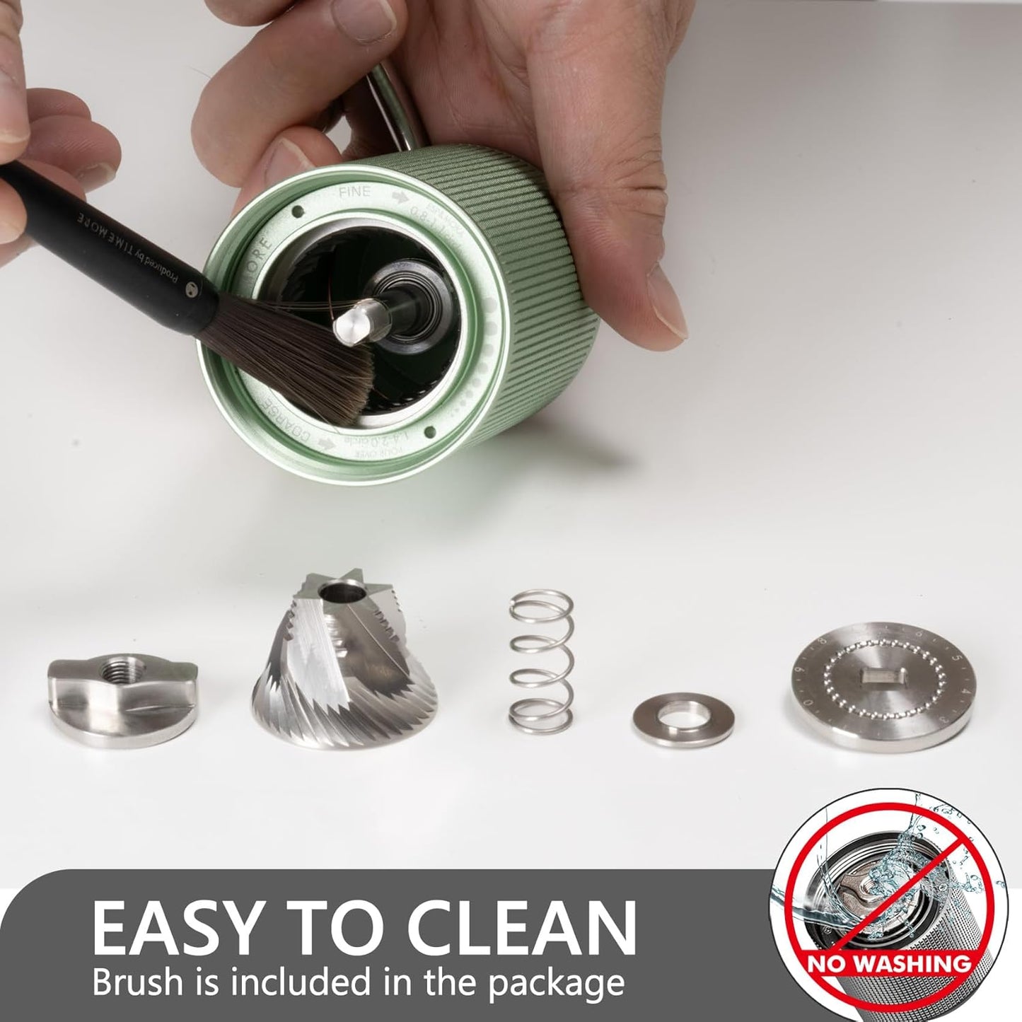 TIMEMORE Chestnut C3 ESP Pro Manual Coffee Grinder, Stainless Steel S2C Conical Burr Hand Coffee Grinder with Foldable Handle, Adjustable Grind Setting for Espresso to French Press - Green