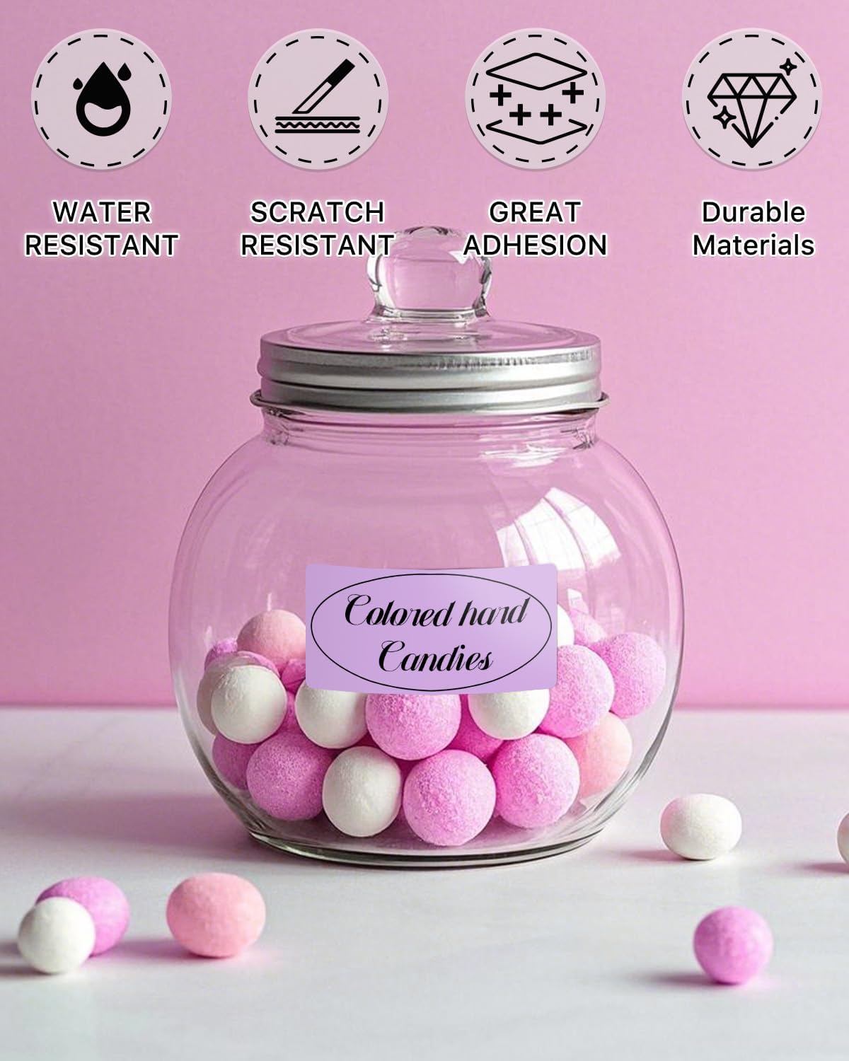 iEager 2x1 Inch Thermal Labels, Purple Rectangle Thermal Printer Stickers, Durable Shipping Label Printer Sticker for Barcode, Name, Address, 1000 Labels/Roll