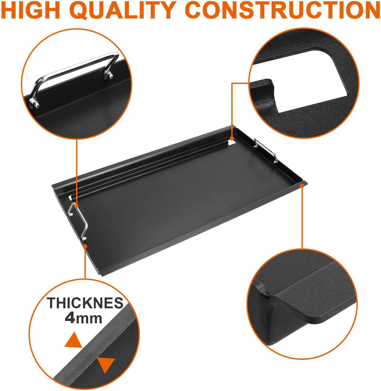 Full-Size Griddle Inserts for Weber Summit 600 Series Grills, Flat Top Griddle for Summit E-640/650/660/670 S-640/650/660/670 Gas Grills with a Smoker Box, Replacement Parts for Weber 67552