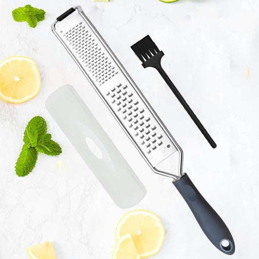 2-in-1 DESIGNED BY CHEFS Lemon Parmesan Cheese Zester and Food Shredder - Essential Grater Kitchen Tool Perfect Spiralizer for Citrus, Garlic, Vegetables, Fruits and More