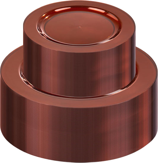 I00000 102 Pcs Clear Brown Plastic Plates - Elegant Disposable Plastic Party Plates Include 51 Dinner Plate 10’’ and 51 Dessert Plate 7’’ Perfect for Birthday, Party & Wedding