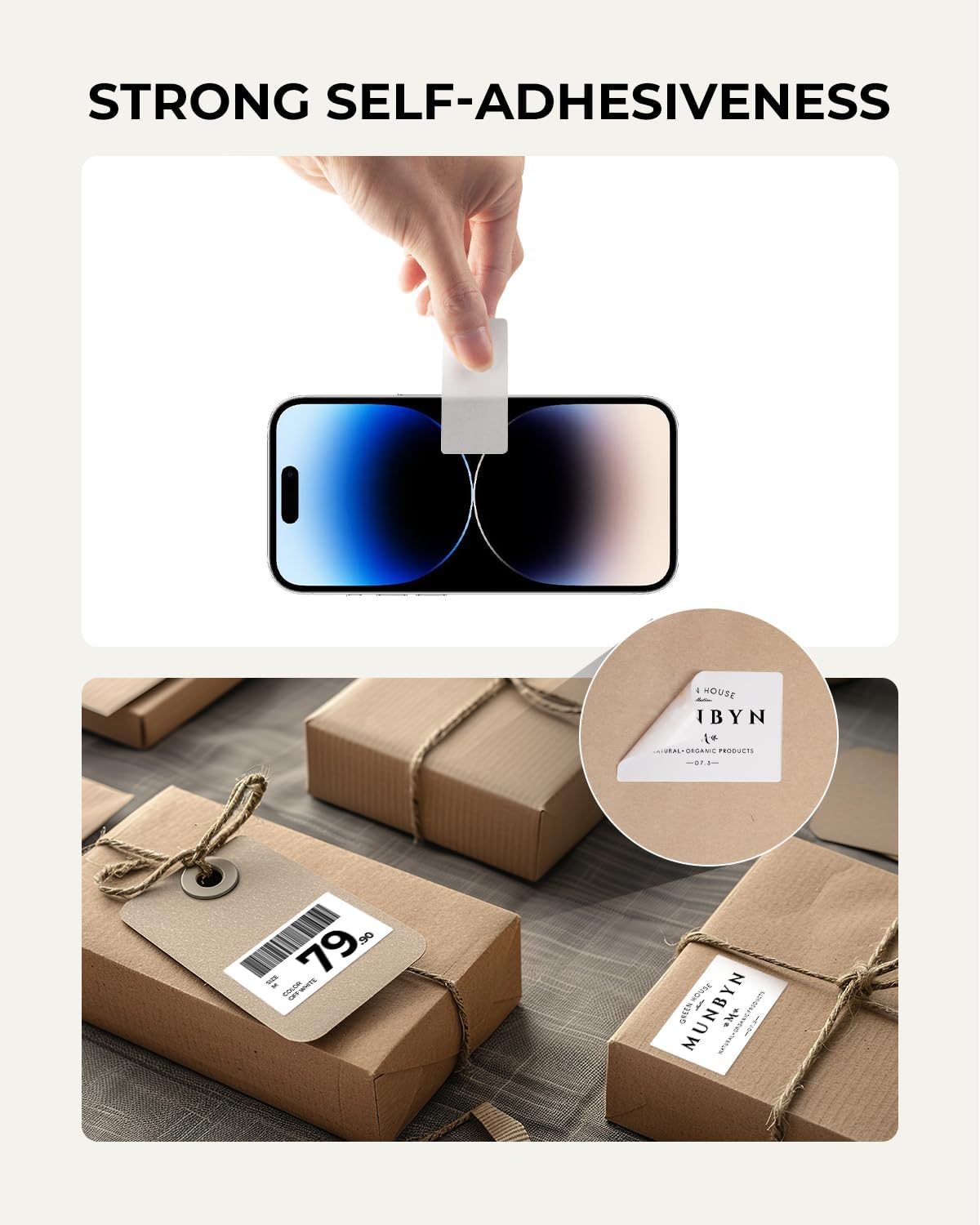 MUNBYN 2x1 Inch Thermal Sticker Labels, Address Barcode Self-Adhesive Label Paper for Direct Thermal Printer and Business, Shipping Mailing Name Rectangle White Stickers, 12000 Sheets/12 Rolls