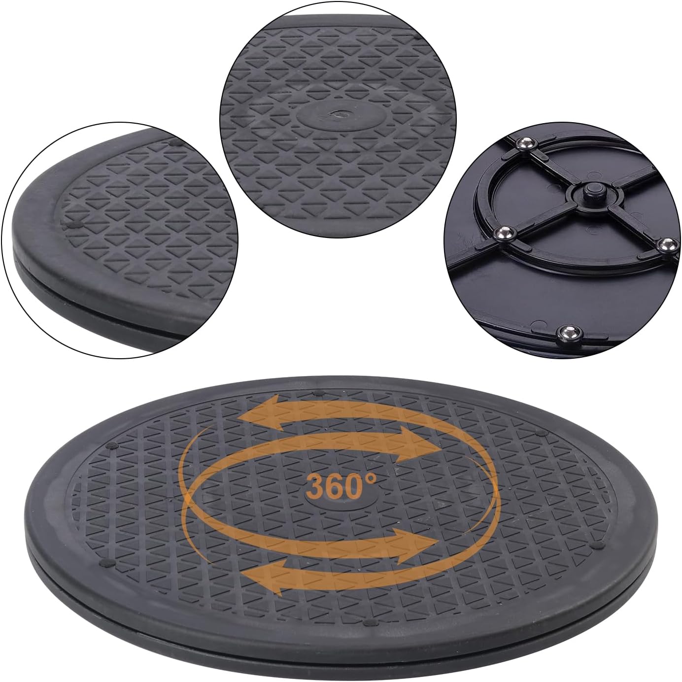 6 Pack 12 Inch Lazy Susan Turntable, Heavy Duty Lazy Susan Turntable Organizer, Premium 12 Inch Rotating Swivel Stand for Table Top, Kitchen, and More