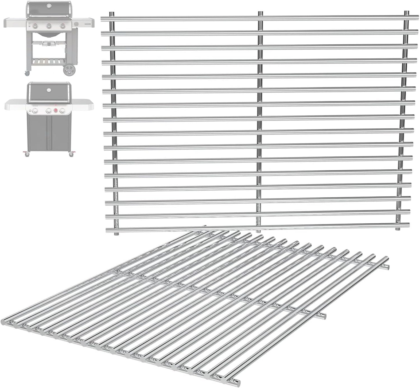 66802 18.75" Grill Grates for Weber GS4 Genesis II 300 Genesis II LX 300 Series, for Weber Genesis 2 Grill Parts for Genesis ii E-310 ii E-315 Grill Grates Replacement Parts for Weber 66095