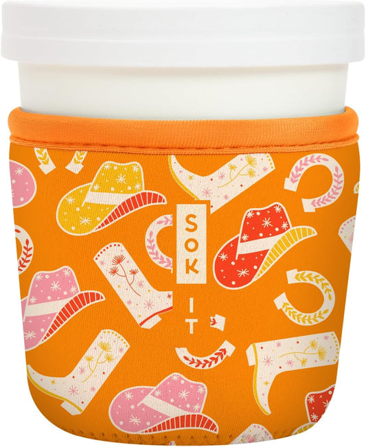 Sok It IceCreamSok Insulated Neoprene Cover (Cowgirl Couture, Tapered Ice Cream Pints)