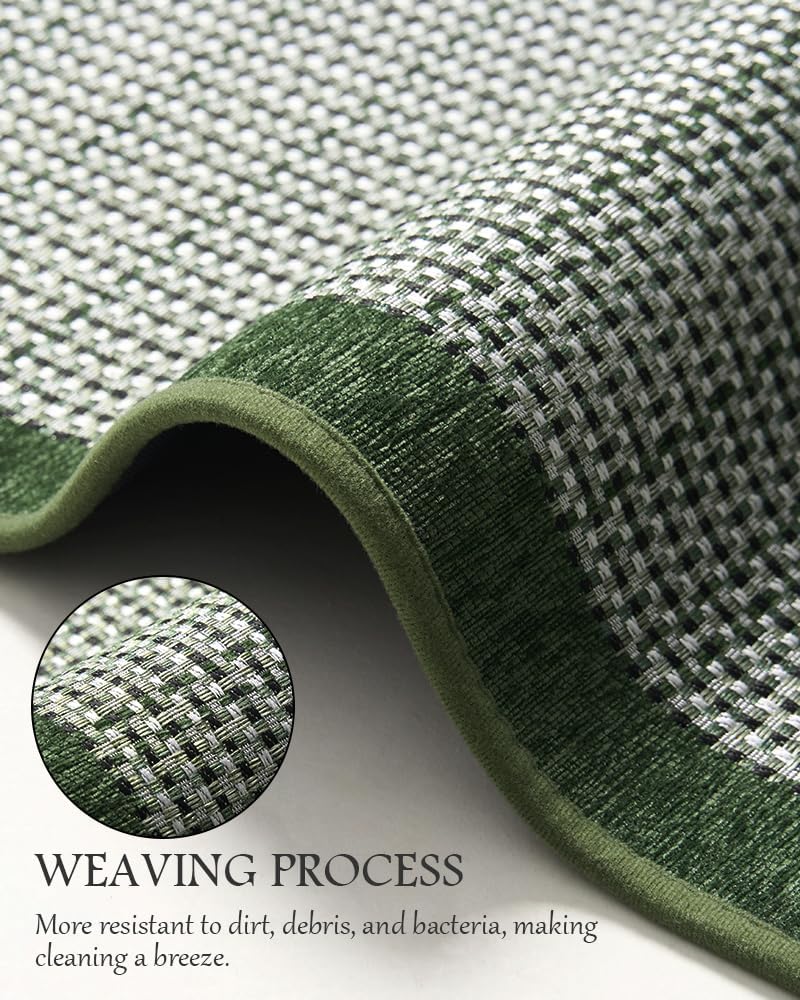 PADOOR Kitchen Mats for Floor, Kitchen Rugs Non Slip Washable, Rubber Backed Kitchen Runner Super Absorbent Kitchen Floor Mat Sink Rug, 20"x32" Green