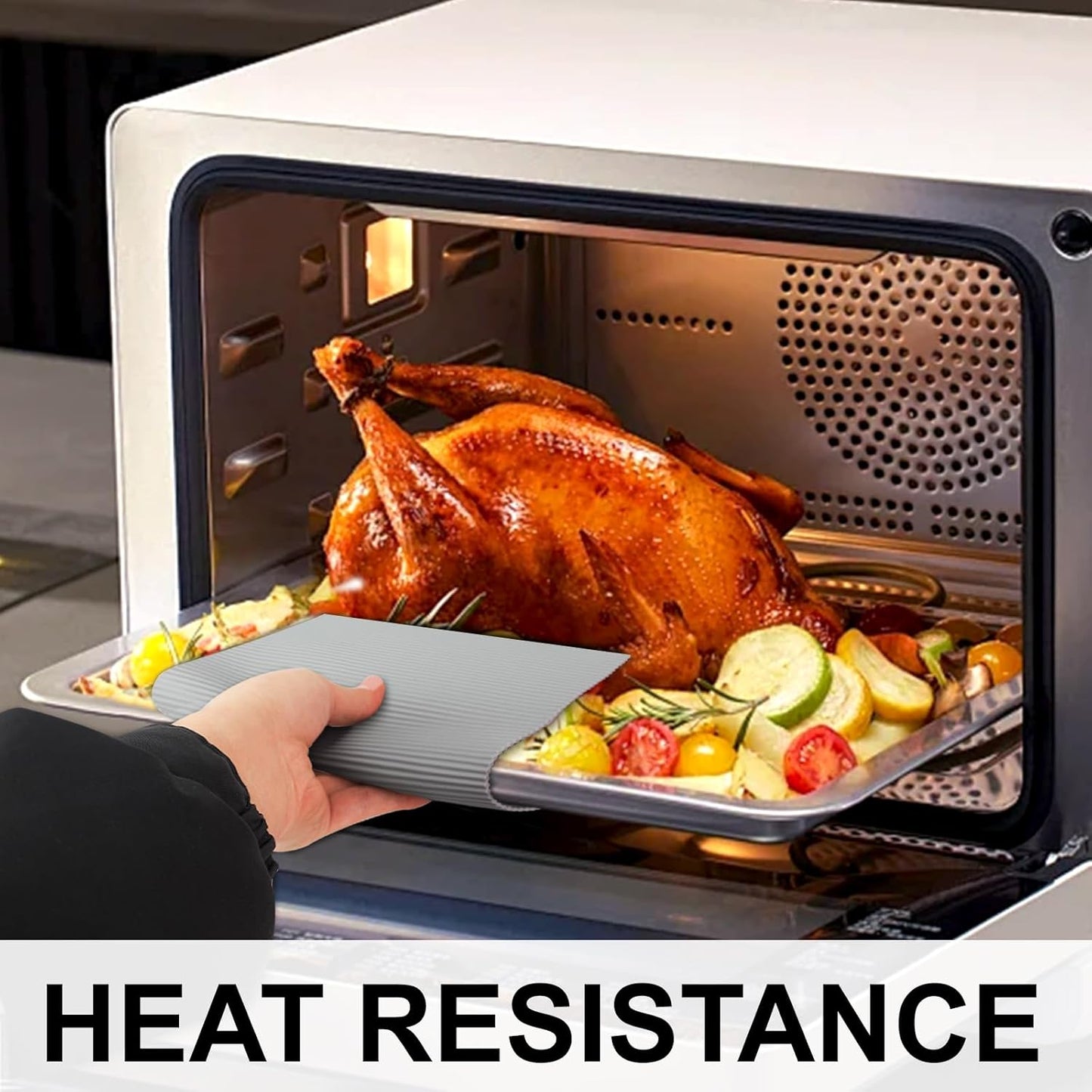 2 Pack 7'' x 7'' Trivets for Hot Dishes, Hot Pads for Kitchen, Silicone Trivets for Hot Pots and Pans, Hot Plates to Protect Table, Heat Resistant Silicone Trivet Grey