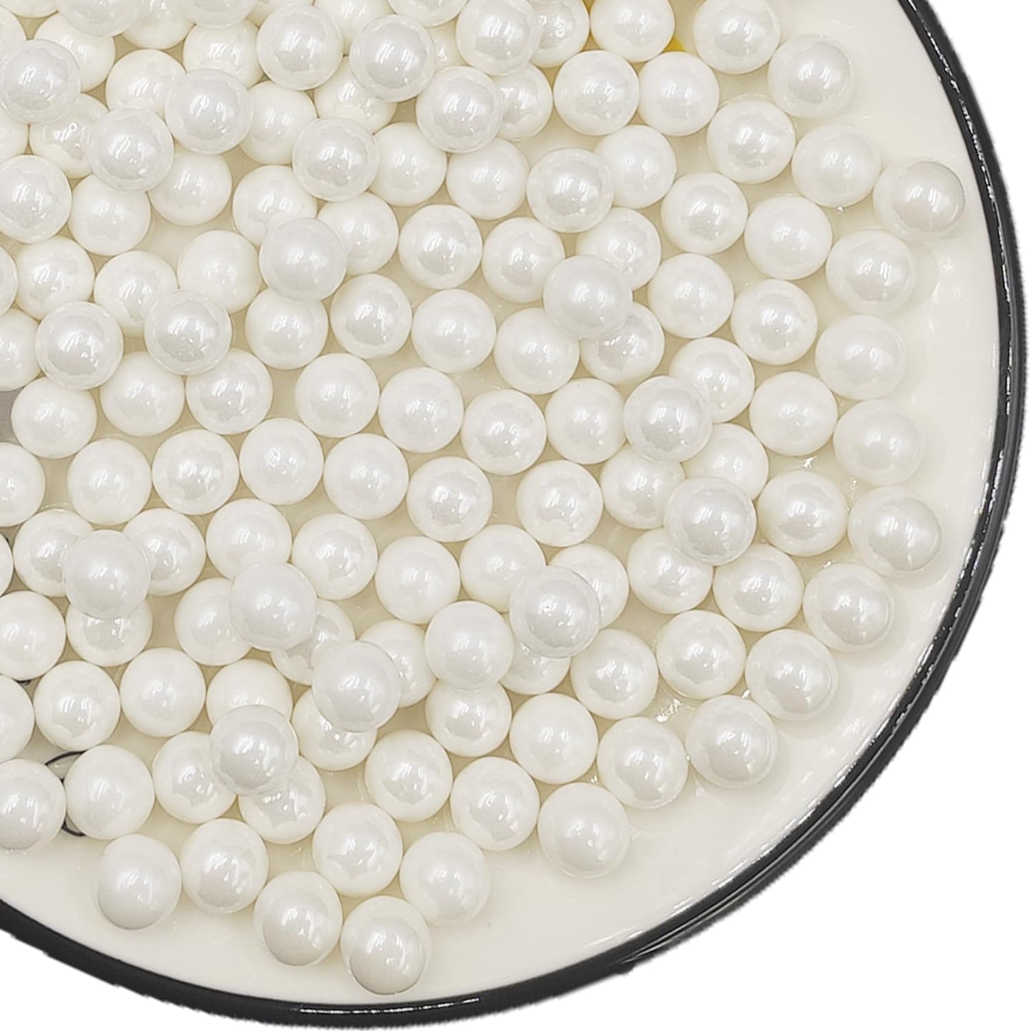 Edible White Pearl Sugar Sprinkles 4.23 oz, 10mm Candy Pearls Ideal for Baking, Cake and Cupcake Toppers, Cookie Decoration, Ice Cream Topping, Wedding Shower Valentines Halloween Christmas