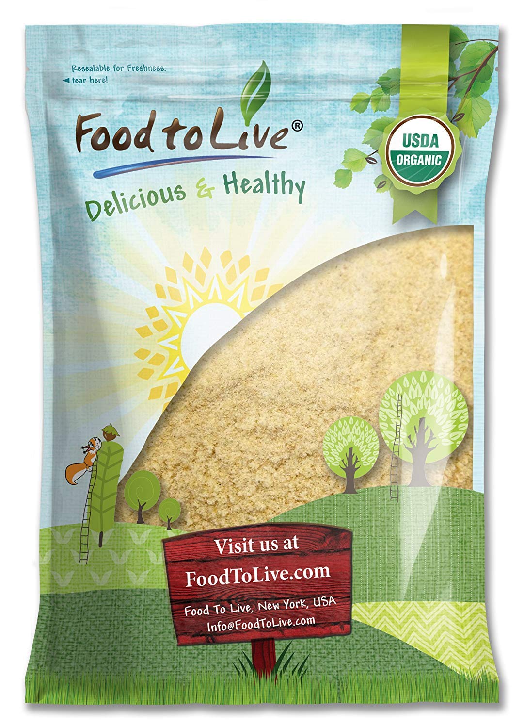 Food to Live Organic KAMUT Khorasan Wheat Flour, 10 Pounds Stone Ground Powder, 100% Whole Grain Meal, Non-GMO, Kosher, Bulk