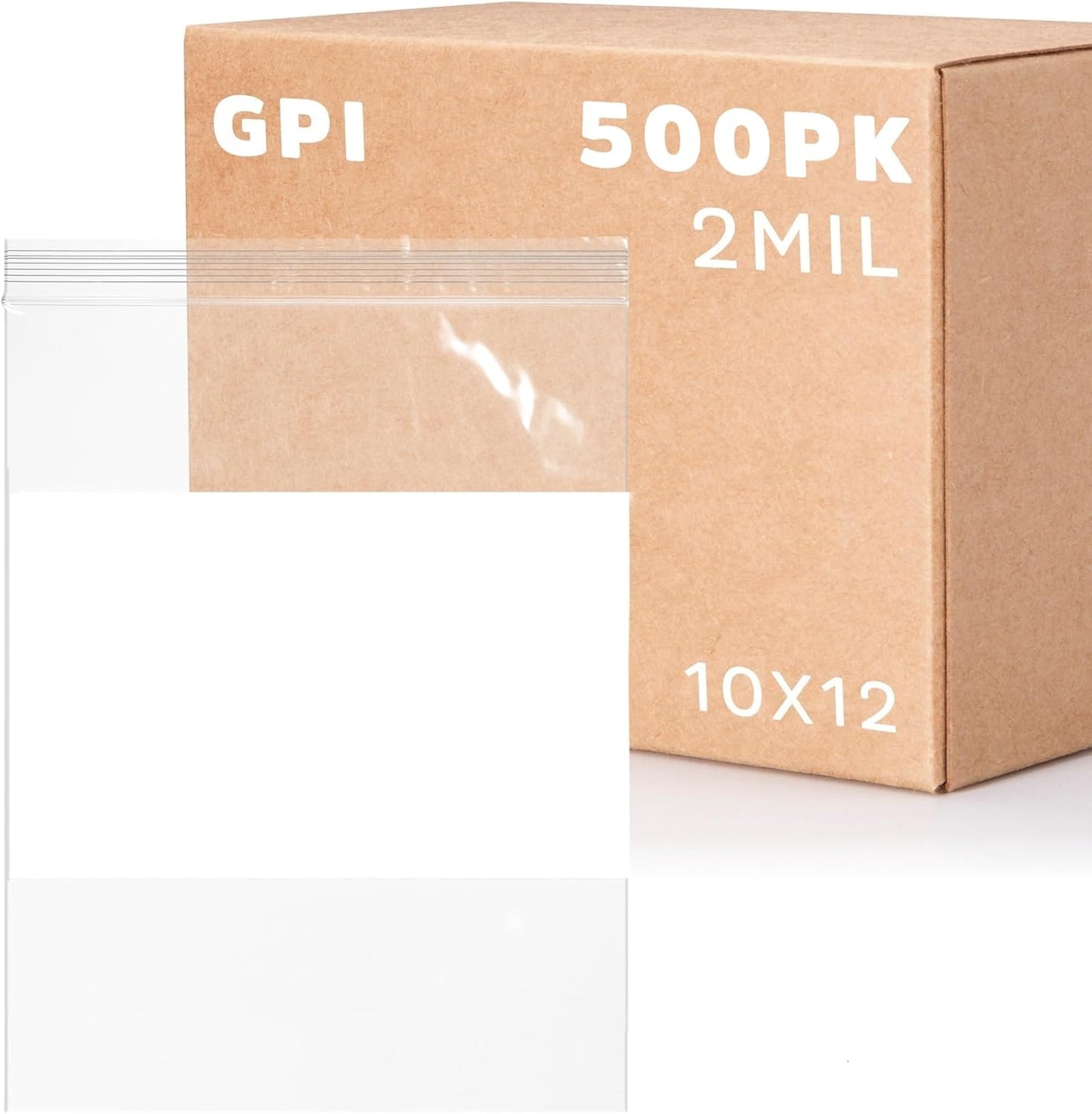 10" x 12" 1 Gallon Zip Bags, 2 Mil Thick Clear Plastic Reclosable Zipper Lock Bags with Write-on White Block, with Resealable Zip Top Lock for Food Storage, A4 Letter Size Paper, 500 Count