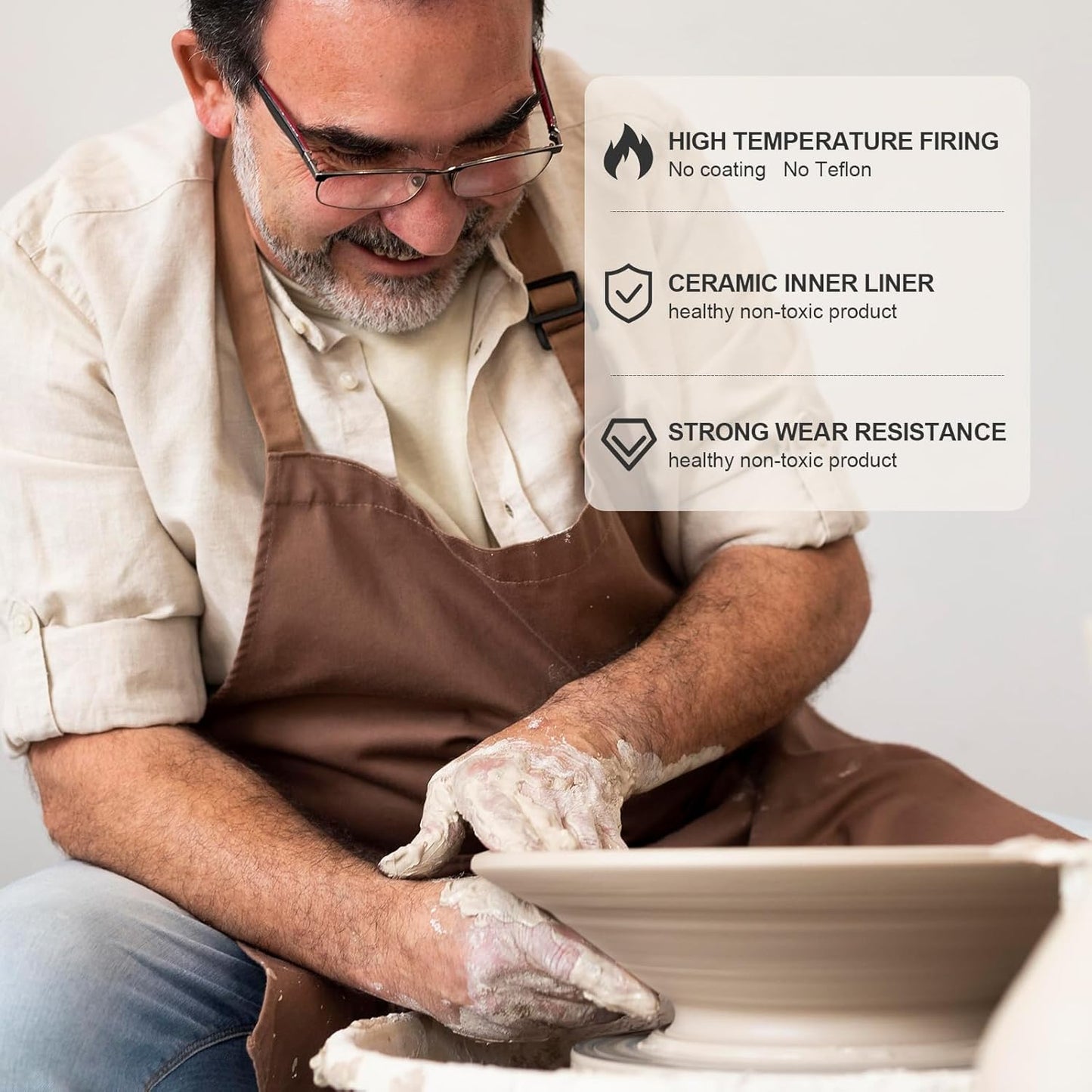 MAGNIFIQUE 5 Quart Programmable Slow Cooker with Auto Warm Setting, Glazed Ceramic Liner, Kitchen Small Appliance for Family Dinners, White