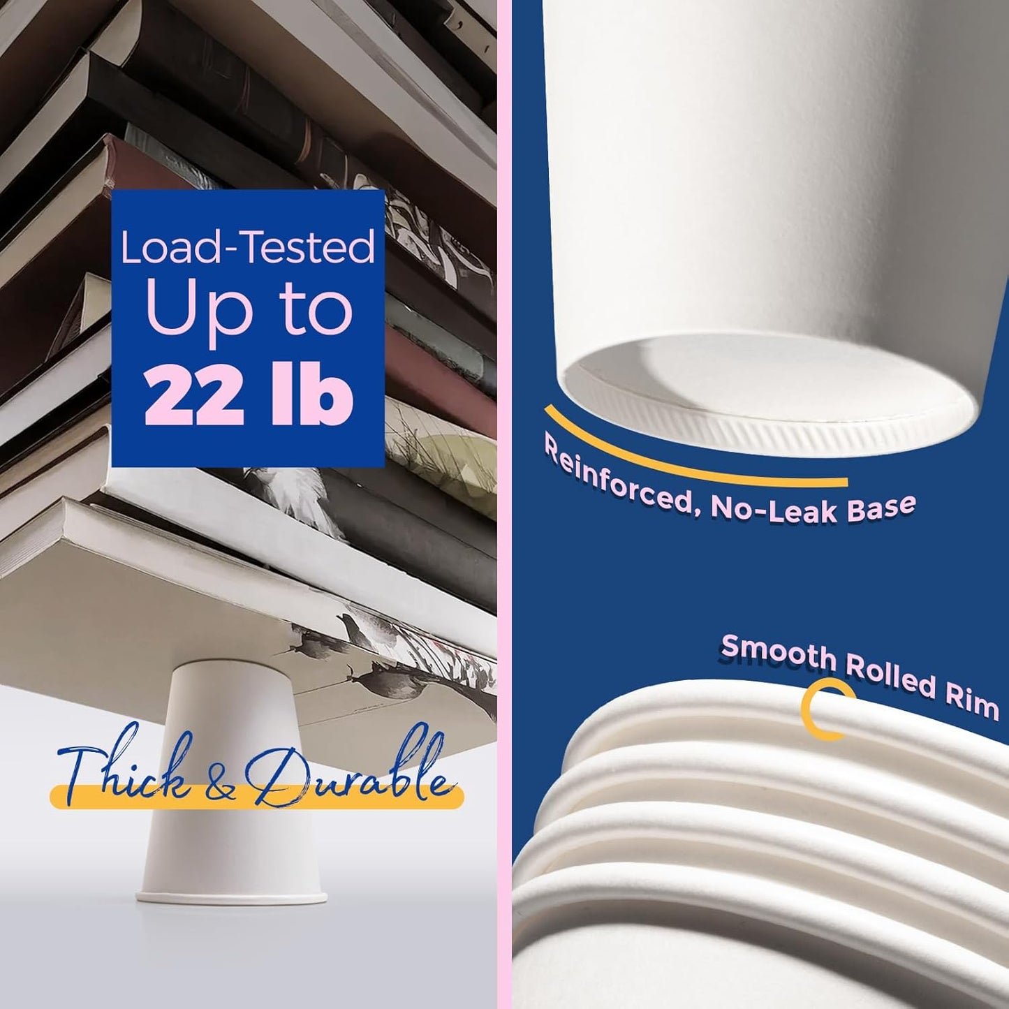 Fit Meal Prep 50 Pack 12 oz Disposable Coffee Cups with Lids, Sleeves, Leak-Proof To Go Coffee Cups with Lids, Durable Paper Cups for Hot Beverage, Home, Office, Party