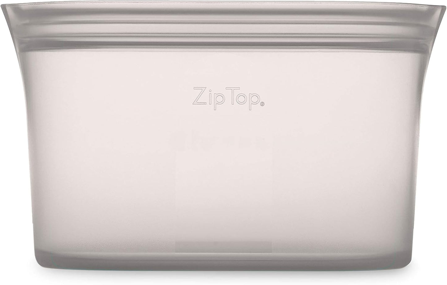Zip Top Reusable Food Storage Bags | Large Dish [Gray] | Silicone Meal Prep Container | Microwave, Dishwasher and Freezer Safe | Made in the USA
