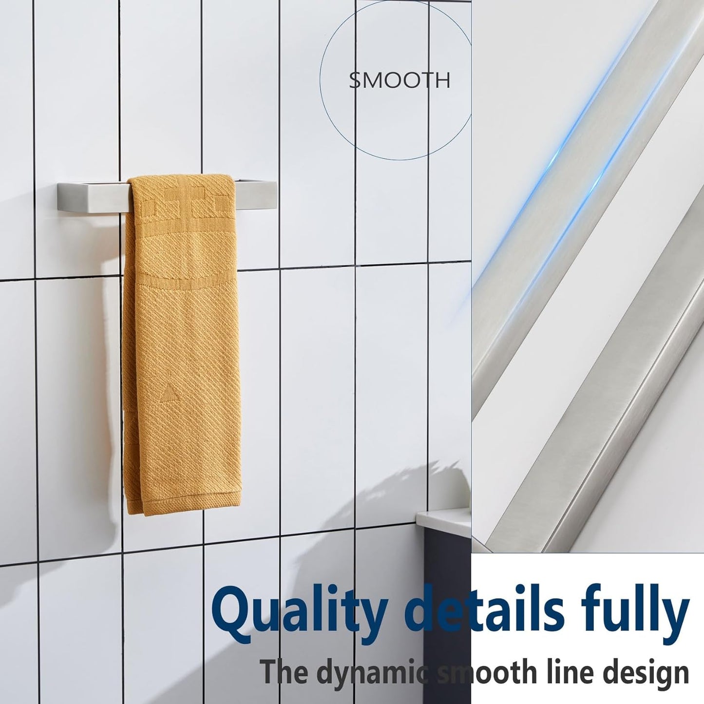 KOKOSIRI Towel Ring Brushed Nickel Hand Towel Hanger Holder 9-Inch Kitchen Rack Stainless Steel for Bathroom Hardware Wall Mount, 2 Pack B4008BR-L9-P2