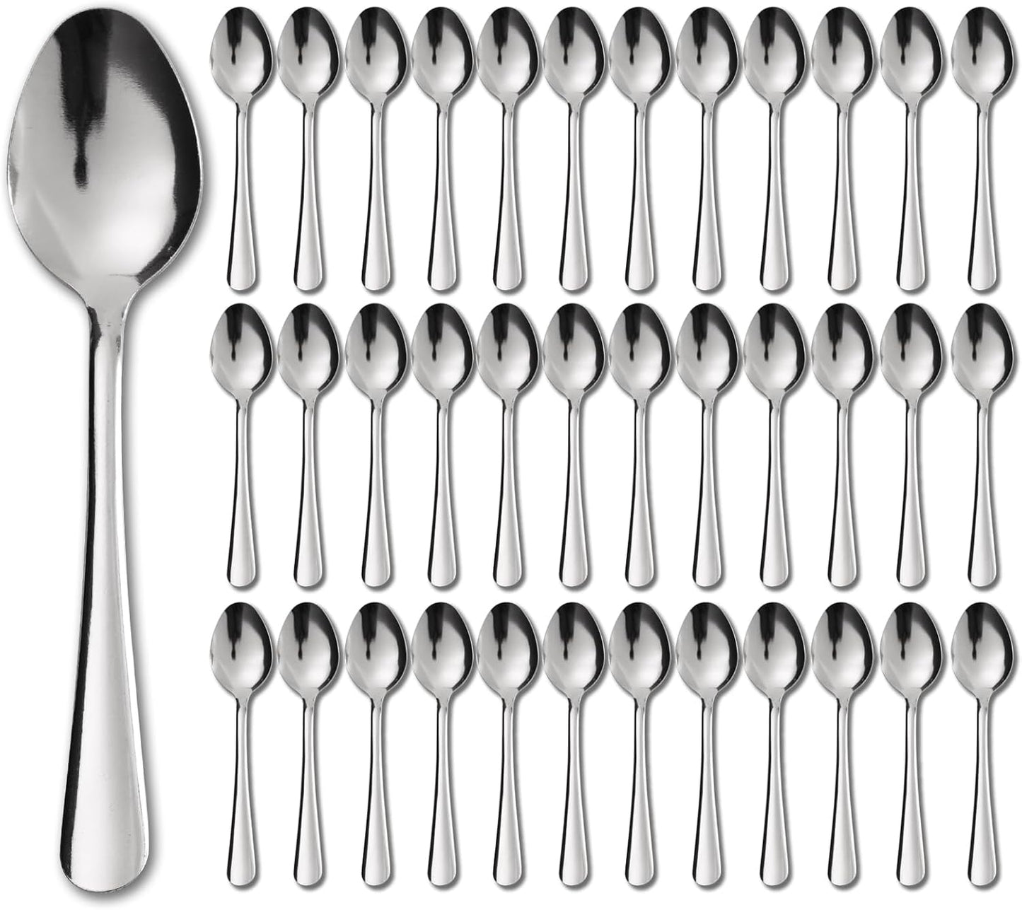 36 PCS Dinner Spoons Set - Windsor Stainless Steel Dinner Spoon 7.1 Inch with Dishwasher Safe Dessert Spoons,Metal Dessert Spoon, Silverware for Home,Kitchen or Restaurant
