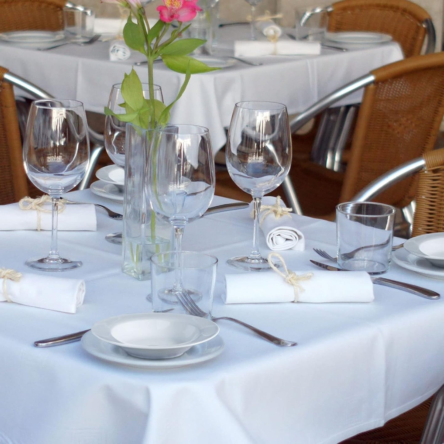 Artena 8 Ounces Pasta Bowls Set of 4, 8.5 inch Soup Bowls, Advanced Porcelain Salad Bowl, Wide Rim Pasta Plates, Shallow Bowls for Kitchen, Rimmed White Plates and Bowls Set, Microwave Oven Safe