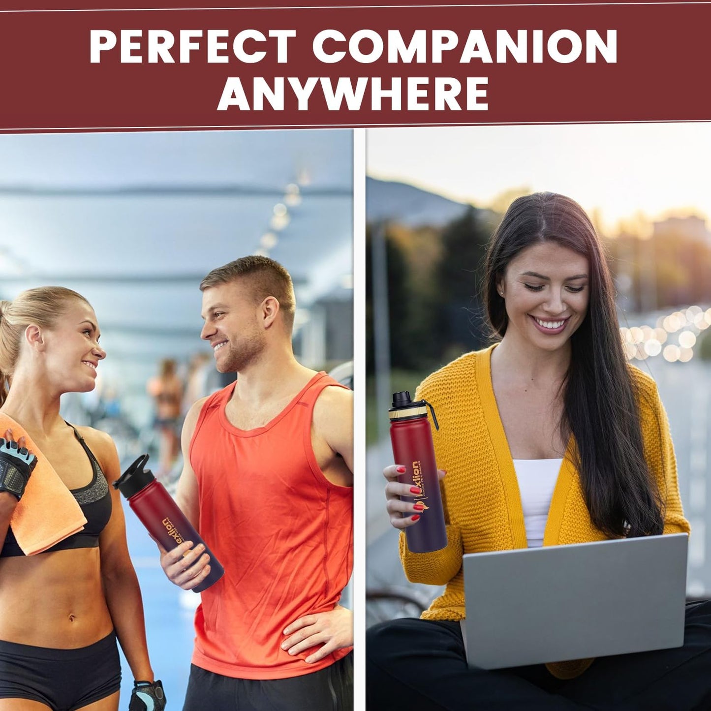 Lexlion 22 Oz Fruit Infuser Water Bottle - Triple Walled Insulated Stainless Steel, Thermal Leaf Infuser, Silicone Sleeve, 3 Leakproof Lids, Metal Mug Gallon