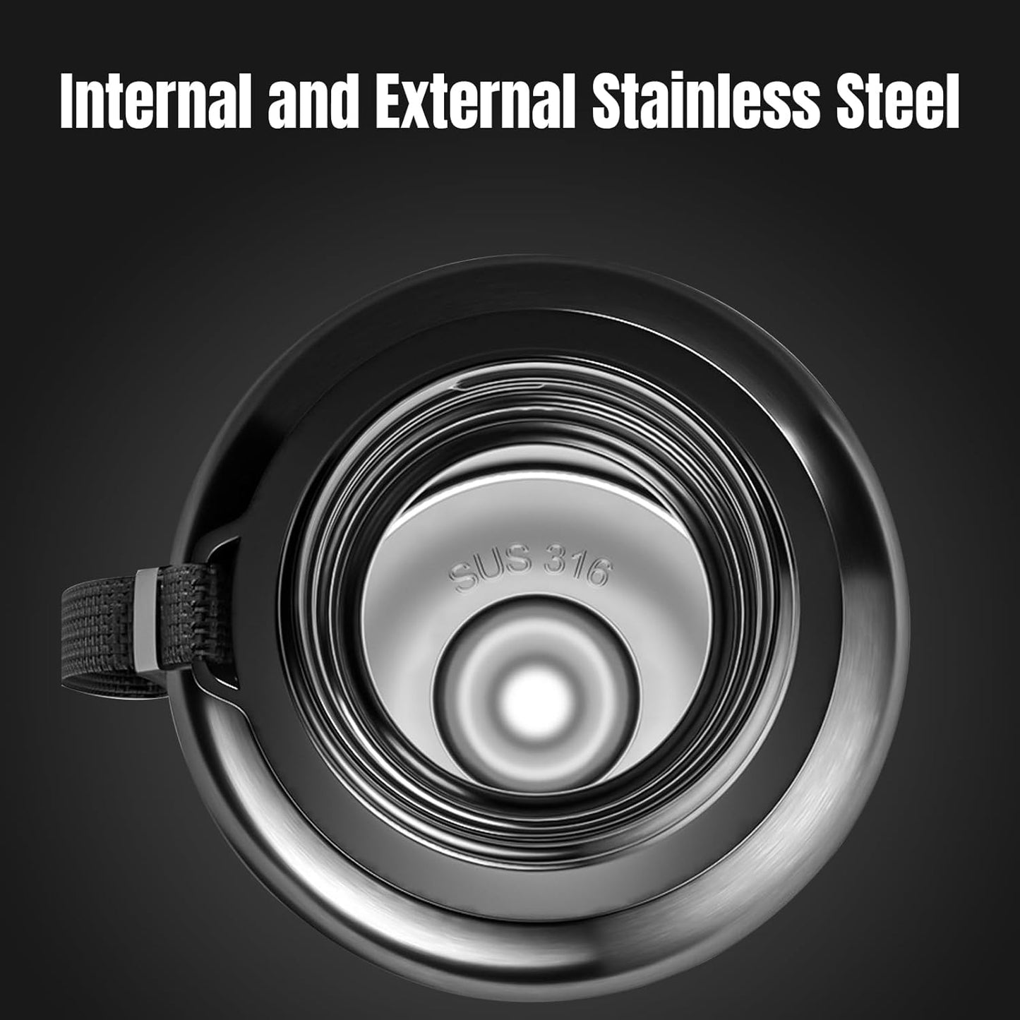 Stainless Steel Water Bottle 20oz, Double Wall Vacuum Metal Water Bottle Meta, Suitable for Gym, Hiking, Camping, Detachable Tea Infuser & Storage-Ready cup,Stainless Steel Bottle