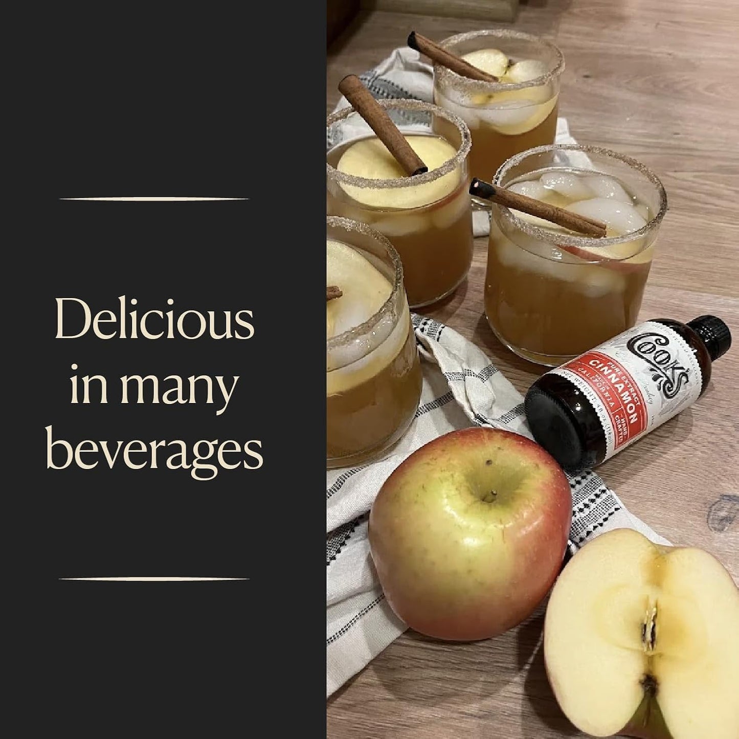 Cook's Pure Cinnamon Extract Made From Fine Ceylon Cinnamon, Premium All Natural Cinnamon Extract for Baking, Cooking, Beverages and Candies, 128 oz (1 Gallon)