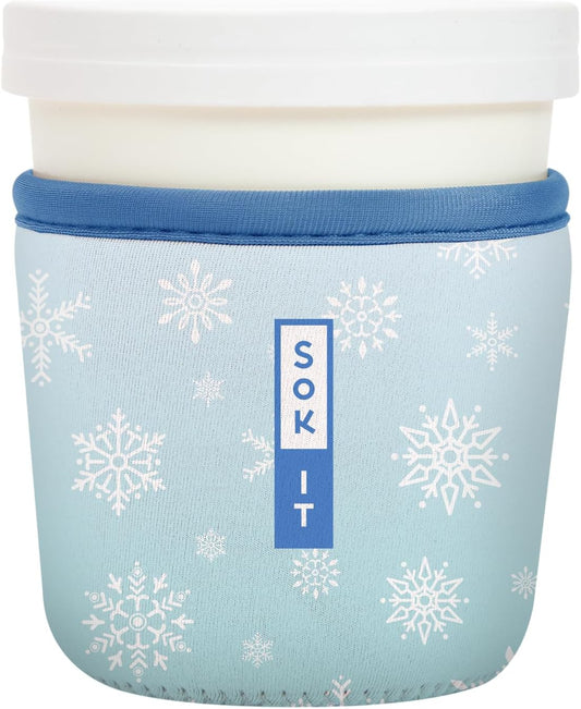 Sok It IceCreamSok Insulated Neoprene Cover (Let It Snow, Tapered Ice Cream Pints)