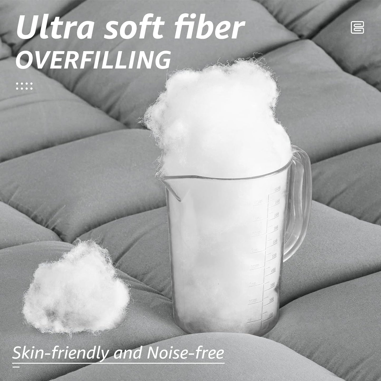 HYLEORY All Season Queen Size Bed Comforter - Cooling Down Alternative Quilted Duvet Insert with Corner Tabs - Winter Warm - Machine Washable - Light Grey