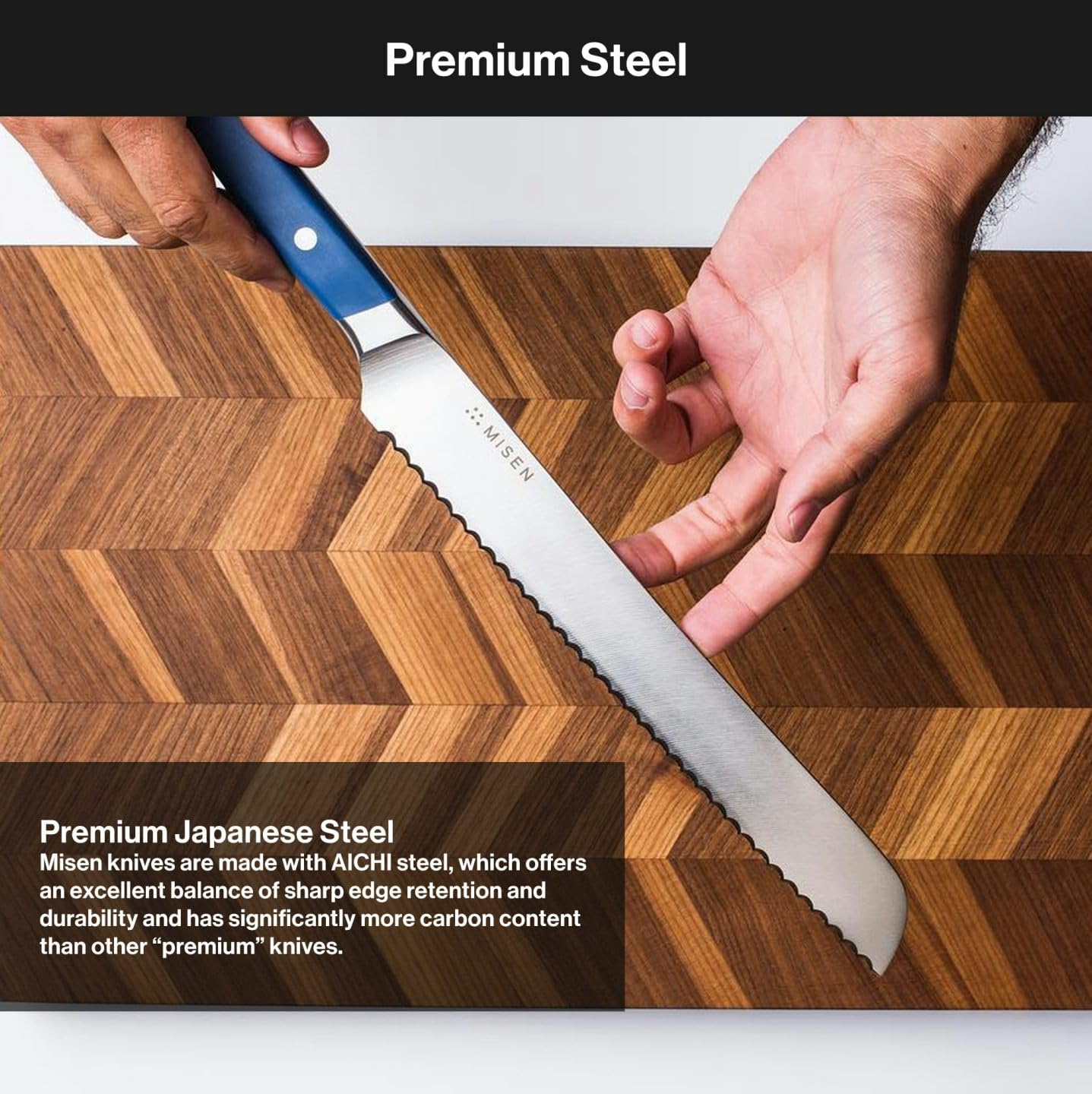 Misen Serrated Bread Knife – High-Carbon Japanese AUS8 Steel – Effortless Slicing of Bread, Pastries, and Fruits – Razor-Sharp Edge and Durable Blade with Ergonomic Handle - 10", Gray