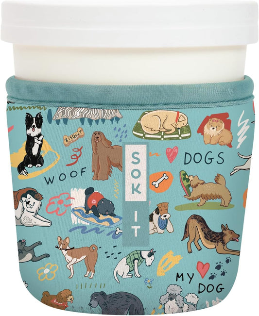 Sok It IceCreamSok Insulated Neoprene Cover (Dog Days Forever, Tapered Ice Cream Pints)