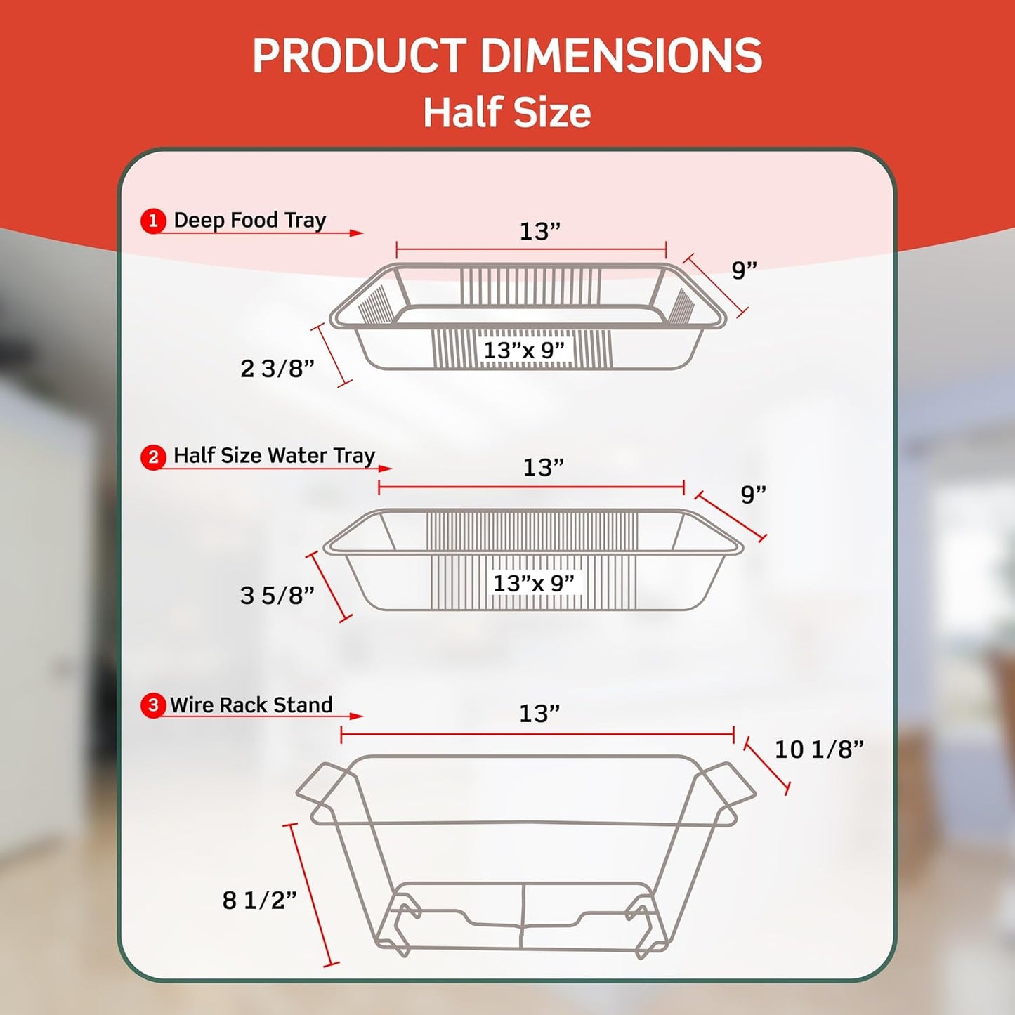 9 Pack - Disposable Chafing Dish Buffet Set (57 PCS) – Catering Food Warmers with 9 x Half Size Aluminum Pans, Foil Lids, Foldable Racks, Utensils & Fuel Cans - Perfect for Parties, Weddings & Events