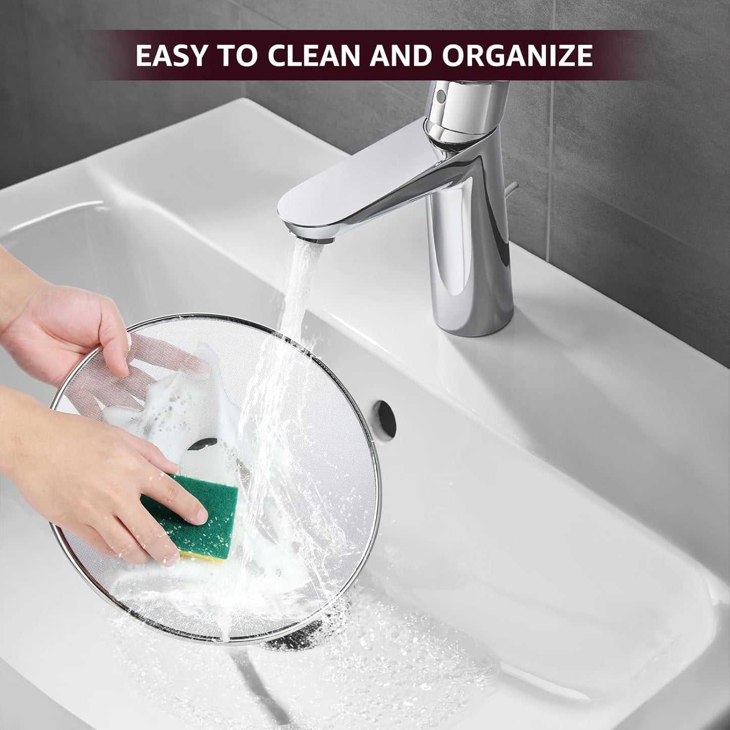 3PCS Stainless Steel Splatter Guard, 9.8" 11.4" 13" Frying Pan Splatter Screens, Fine Mesh Splash Proof Oil Splash Guard with Foldable Handle, Oil Proofing Lids Cooking Protector for Frying Cooking