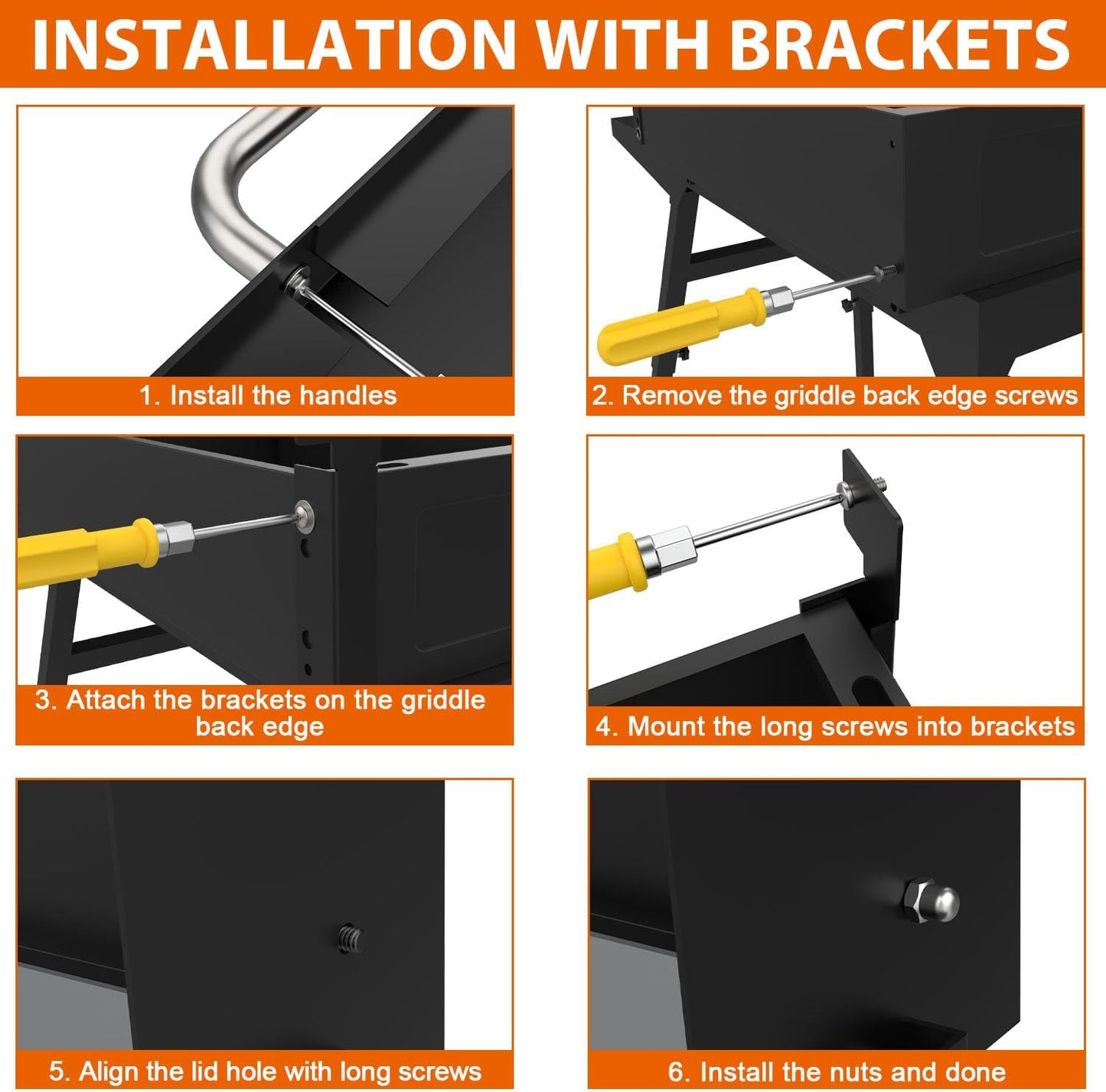 Hard Cover Hood with Temperature Gauge for Blackstone 17 inch Table Top Griddle, Hinged Lid for Blackstone 17" Front or Rear Grease Model, Black