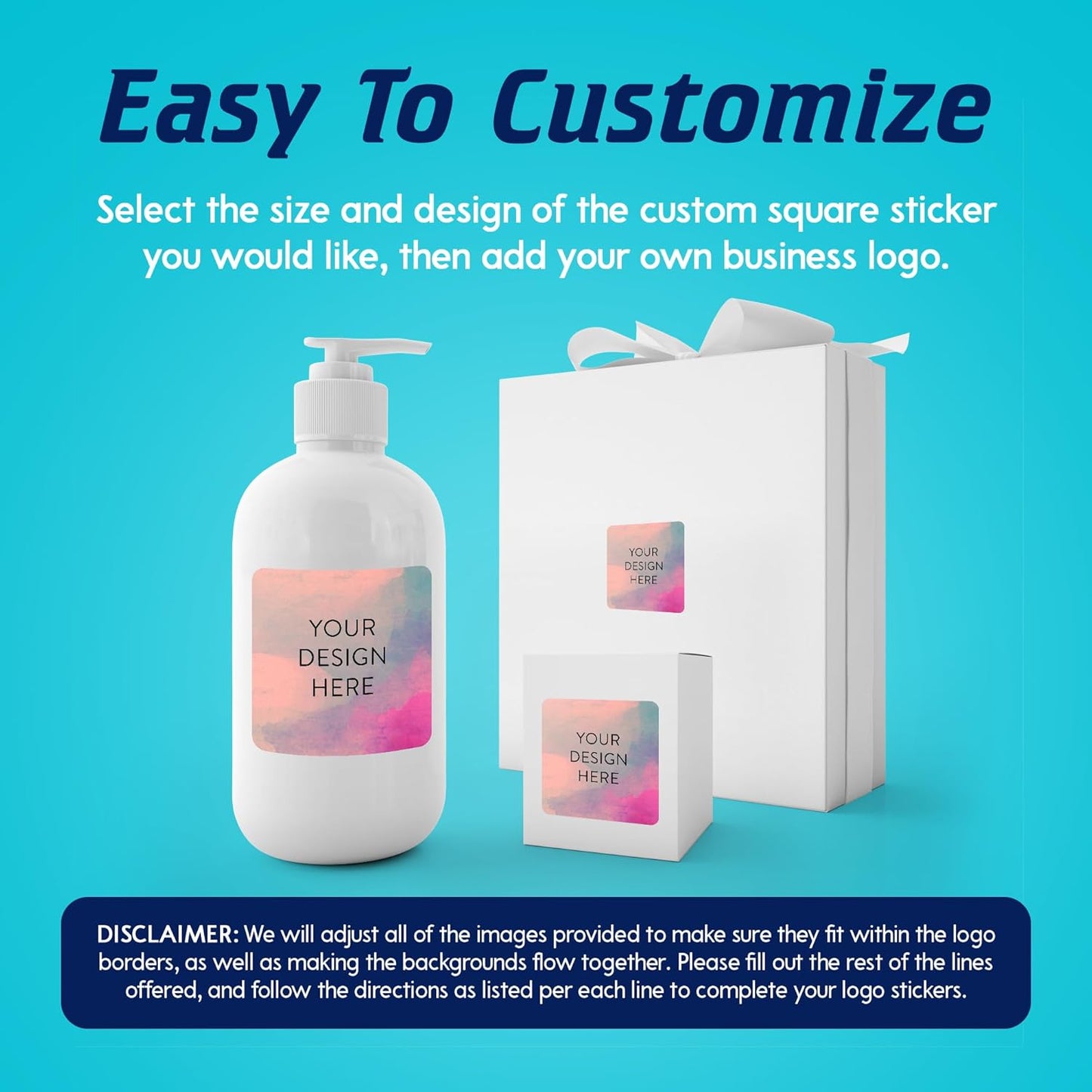100 Custom Vinyl Stickers - Upload Your own Image, Text, Design, Logo - Personalized Logo Labels for Handmade, Packaging, Bottle, Jars, Candle, Brand Stickers (Rose, 2x2 Square)