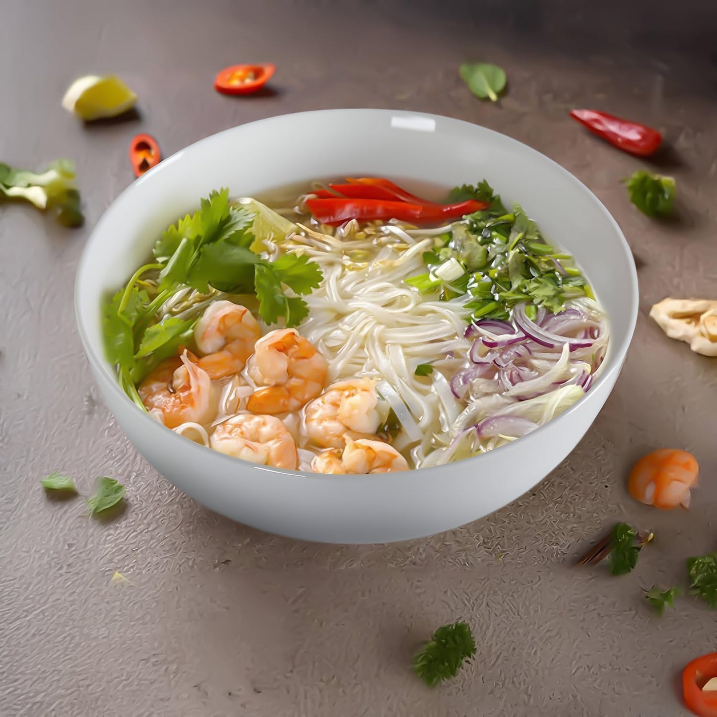 QINLANG 60 Ounces Large Soup Bowl, 8 Inches Pho Bowls, Large Ramen Bowls Set of 3, Off-White Porcelain Big Serving Bowls for Salad and Kitchen