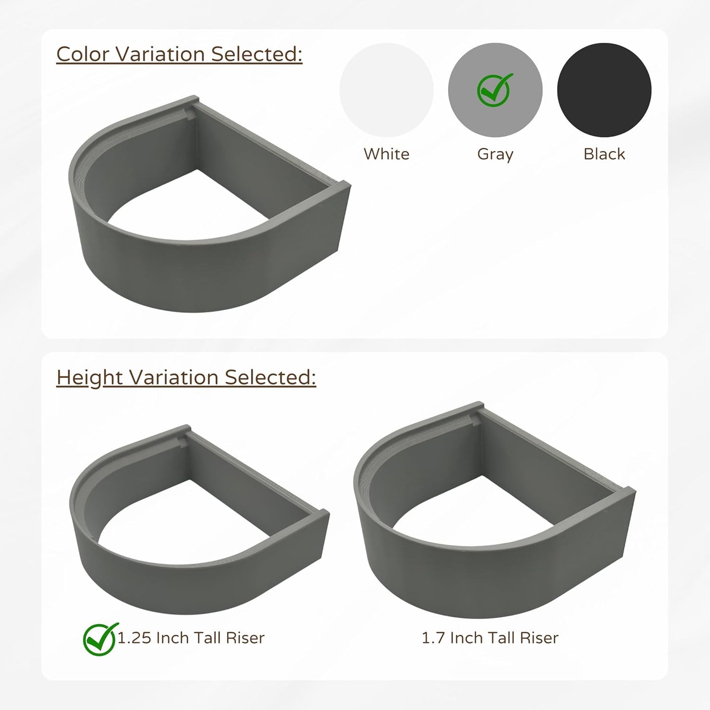 Drip Tray Mug/Cup Riser Made for the Keurig to Reduce Splashes - Riser Only (Gray, K-Supreme 1.25 Inches Tall)