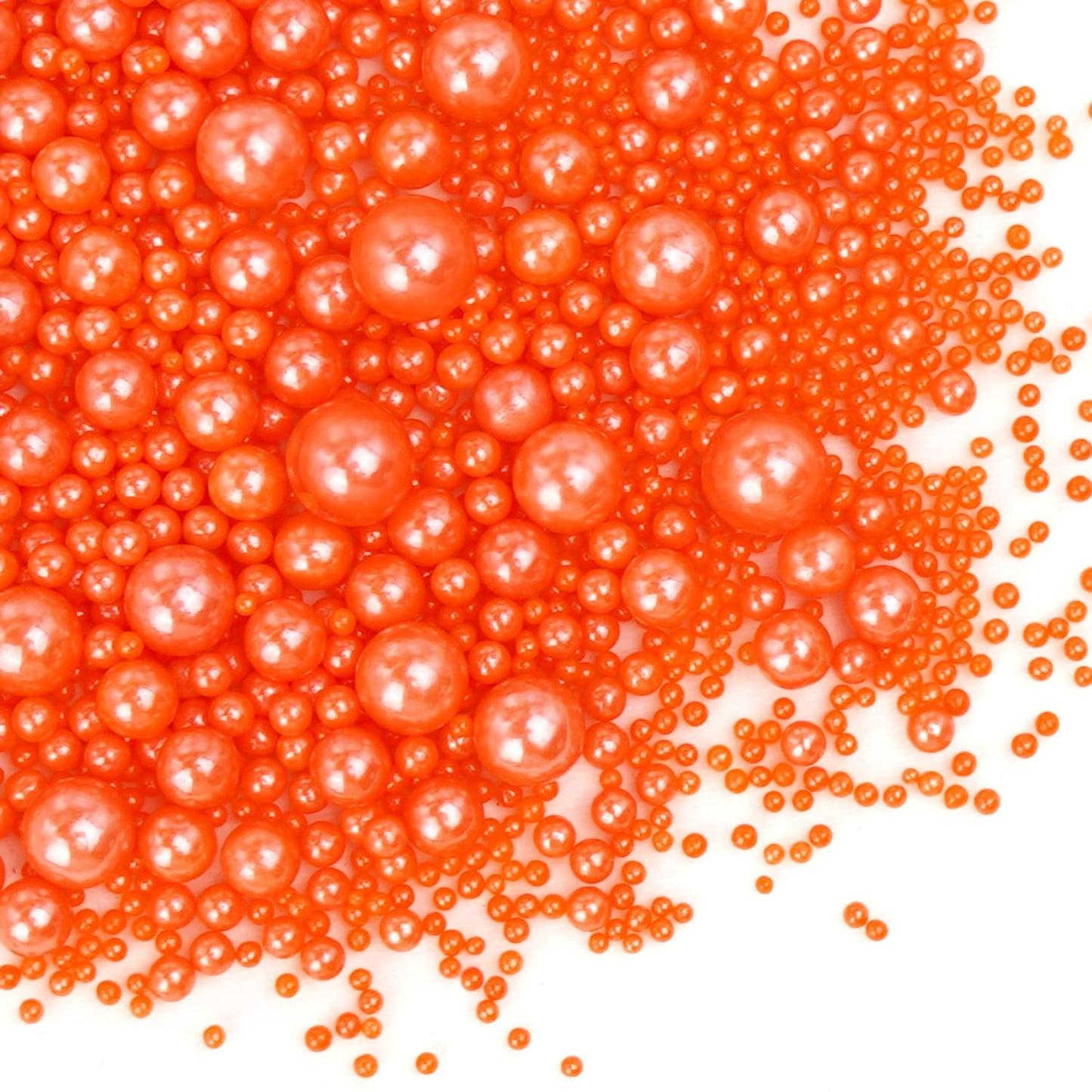 Edible Orange Pearl Sprinkles, Sugar Candy, 130g/4.58oz, Edible Orange Pearls Sprinkles for Cupcake Decorating, Cupcake Toppers, Cake Decorations