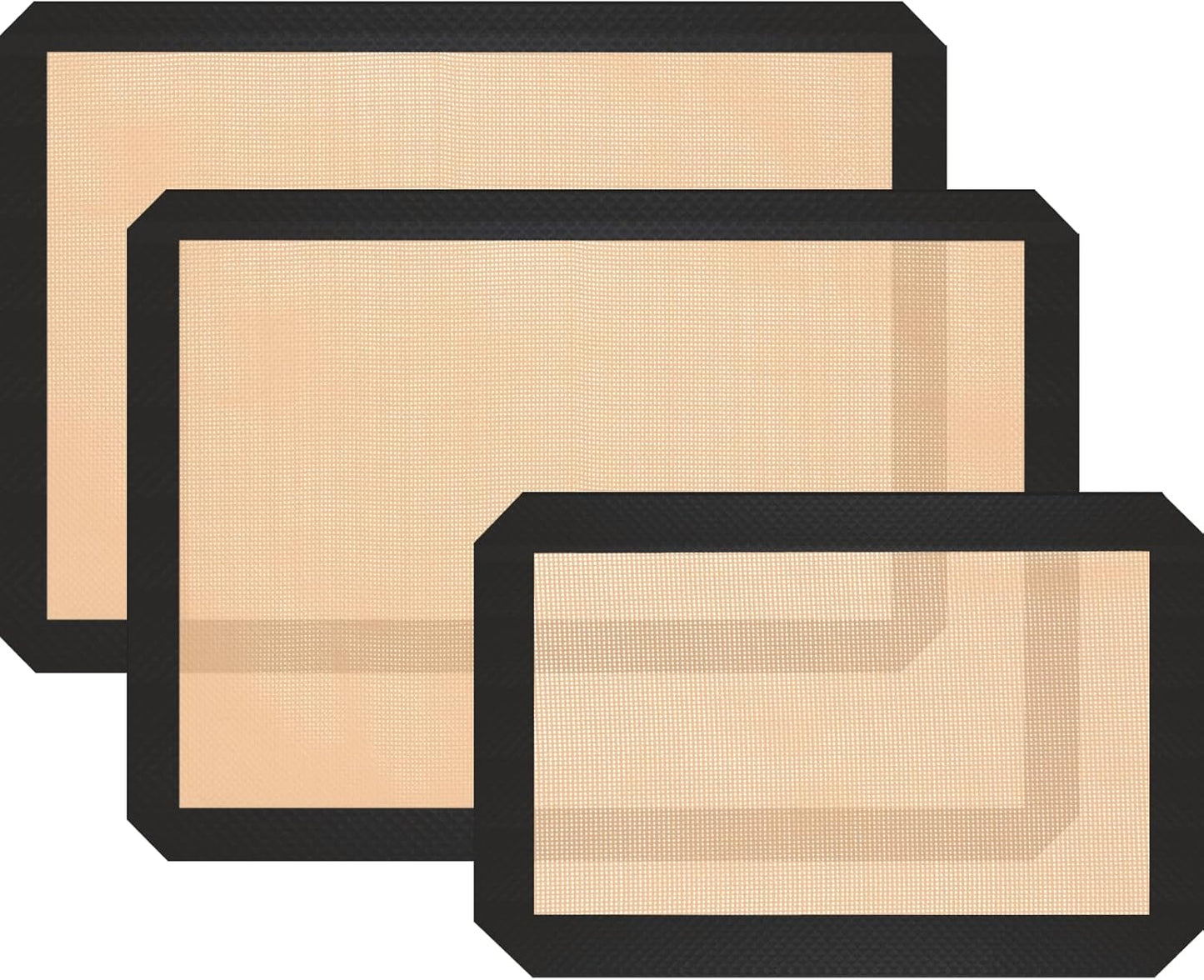 Silicone Baking Mat, 3 Pack Reusable Baking Mat, Non-Stick, Food Safe Silicone Mats for Baking, Oven Baking Sheet for Making Cookies, Macaroons, Bread