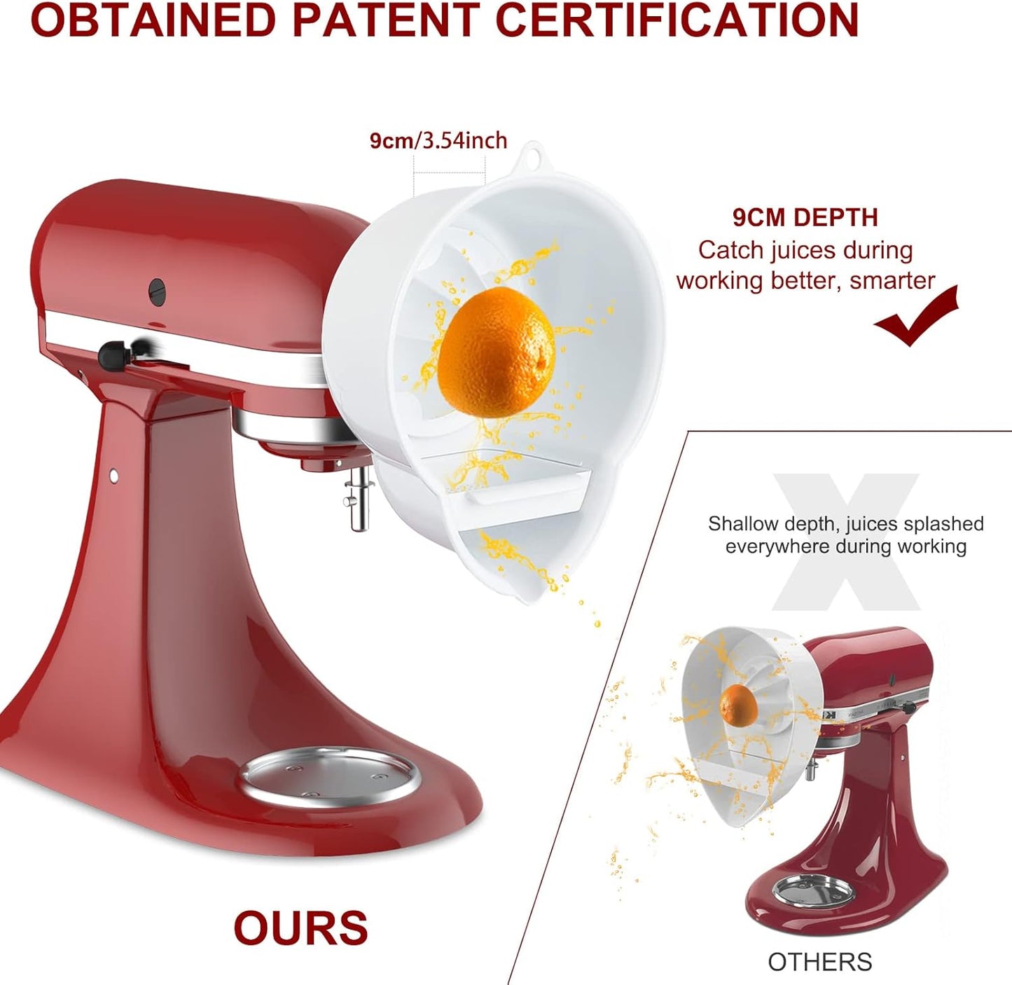 Juicer Attachment for Kitchenaid Stand Mixer with 2 Size Reamer,Juicer for Kitchenaid Stand Mixer Citrus Juice Attachment Accessories by InnoMoon